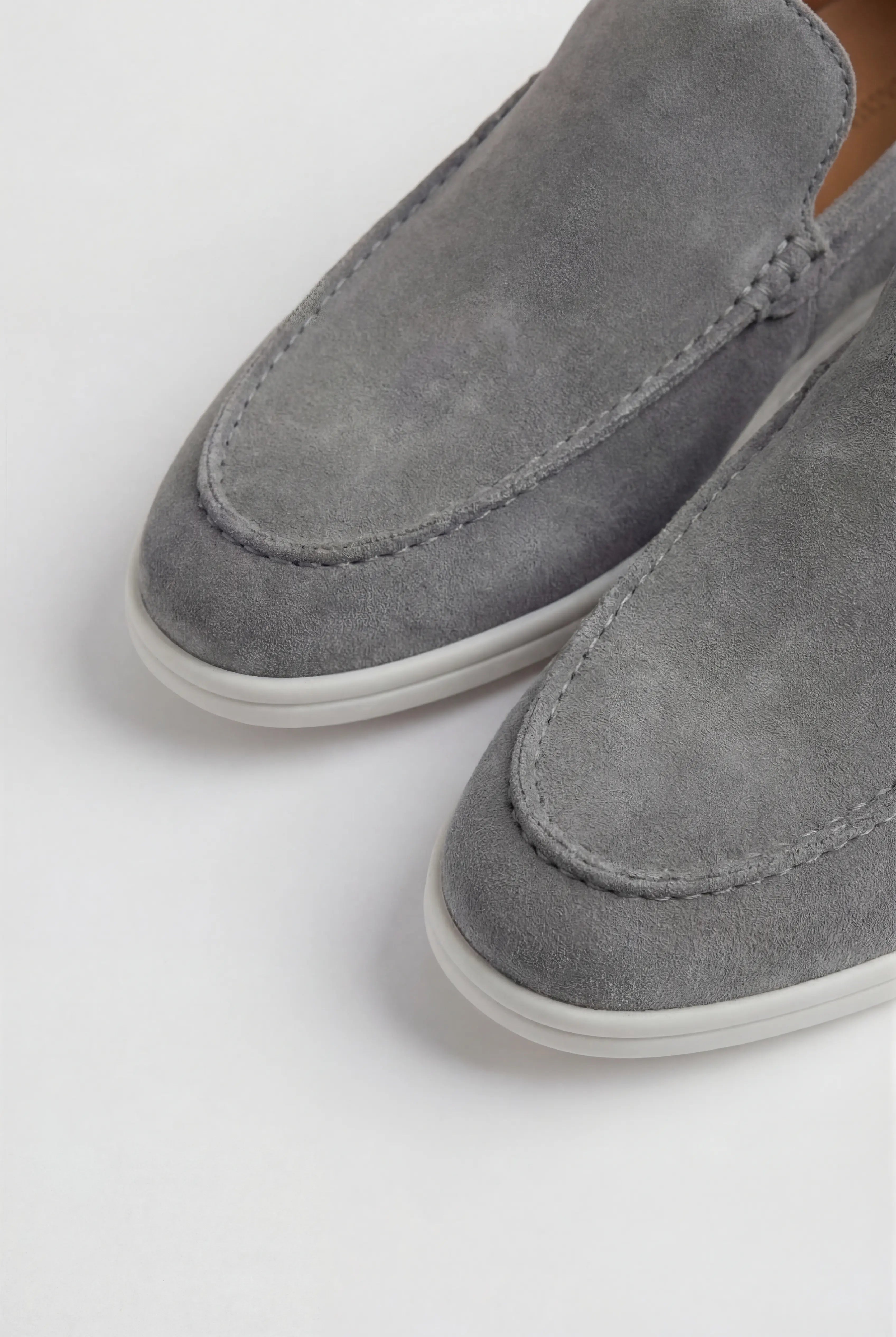 Casual Herre Loafers Slip-On – Grå PU med Ruskindslook