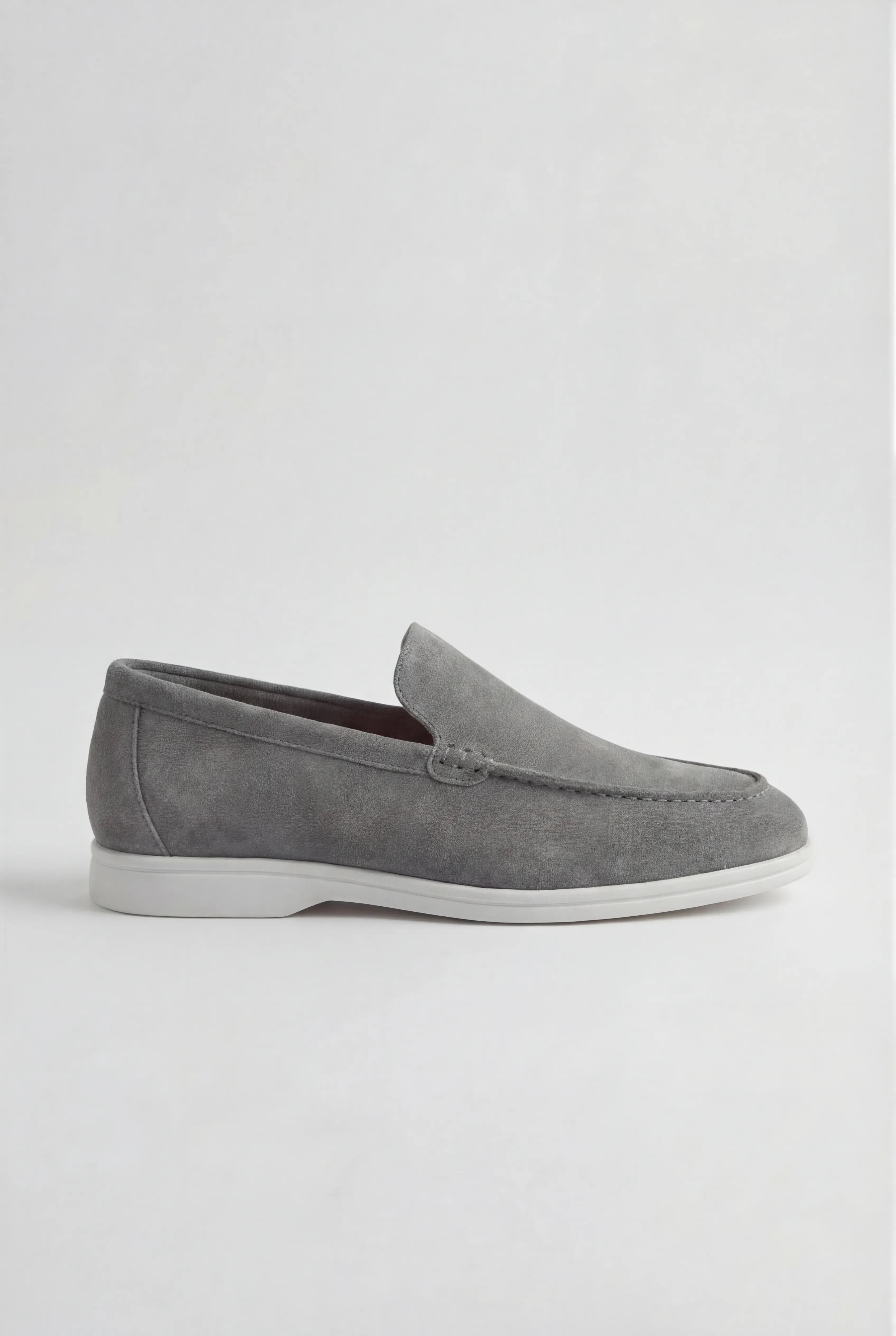 Casual Herre Loafers Slip-On – Grå PU med Ruskindslook