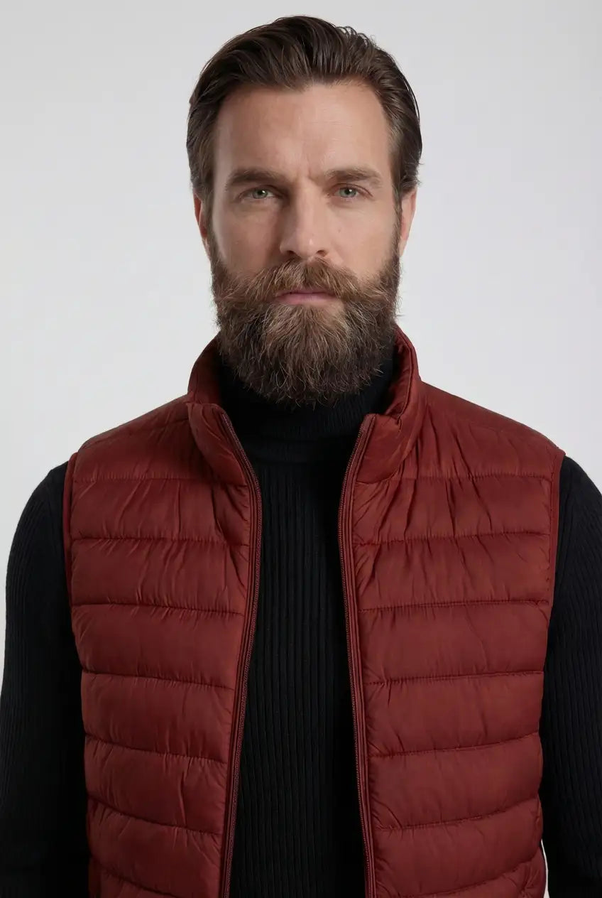 Premium Herre Murstensrød Puffervest