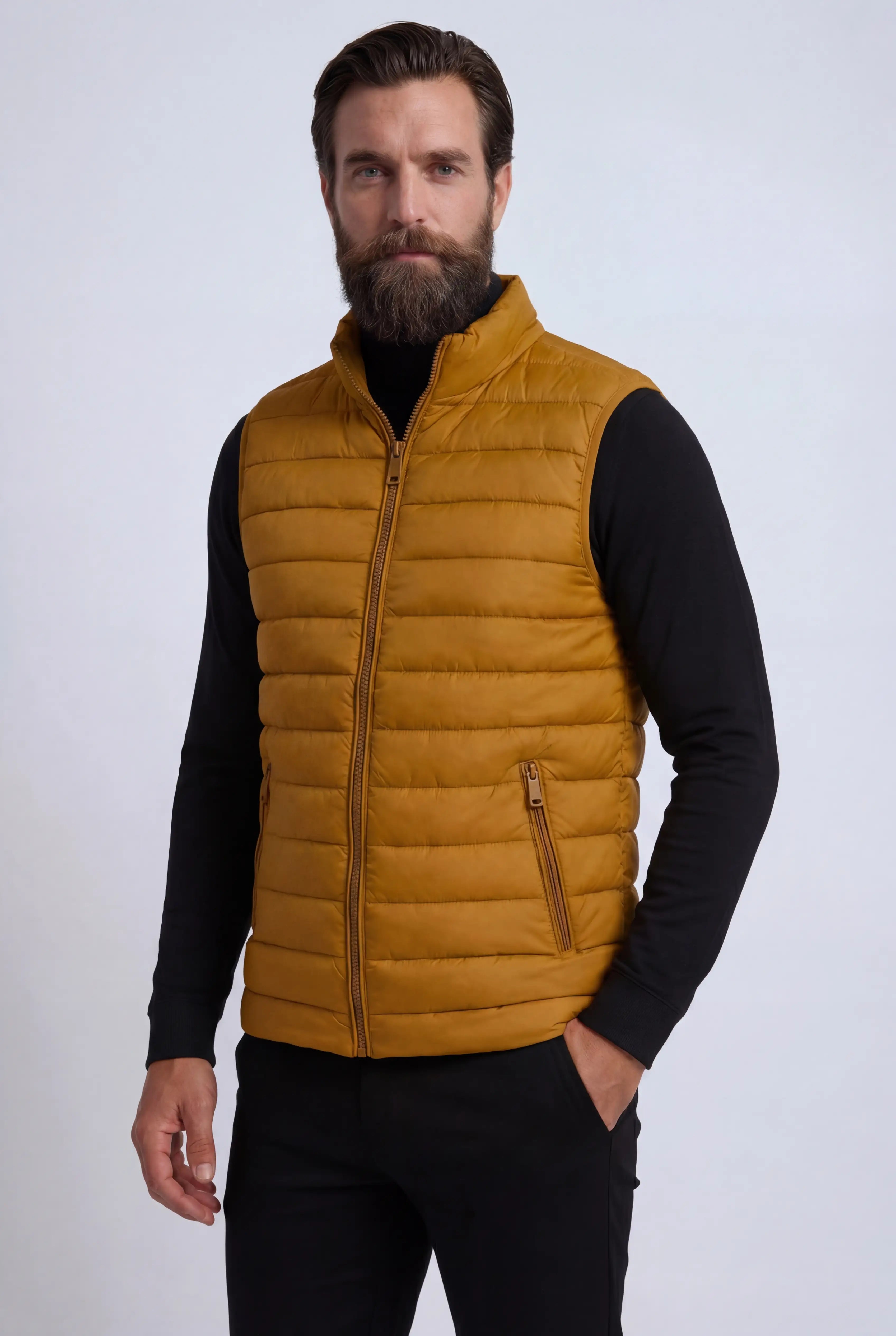 Premium Herre Gurkemeje Puffervest