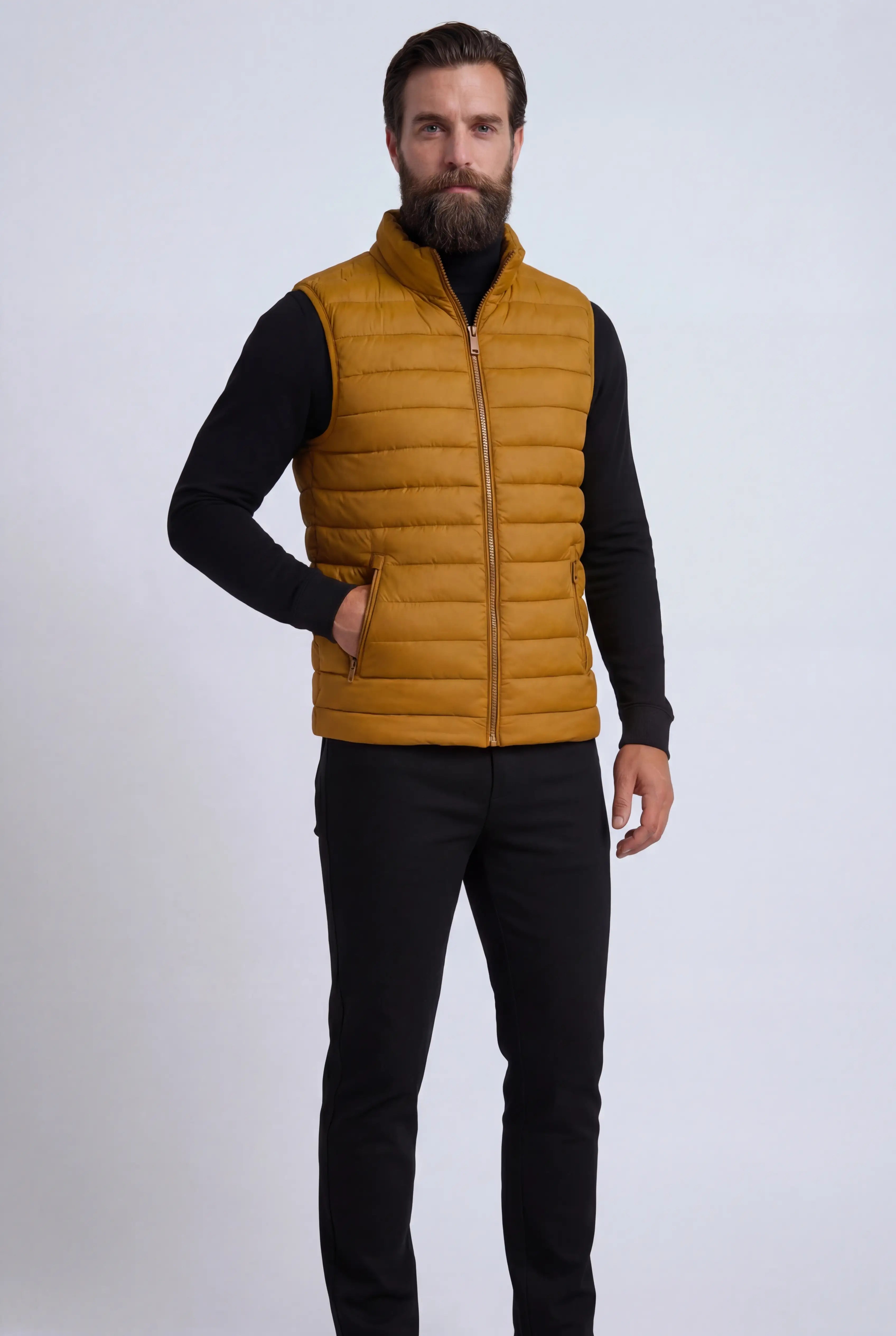 Premium Herre Gurkemeje Puffervest