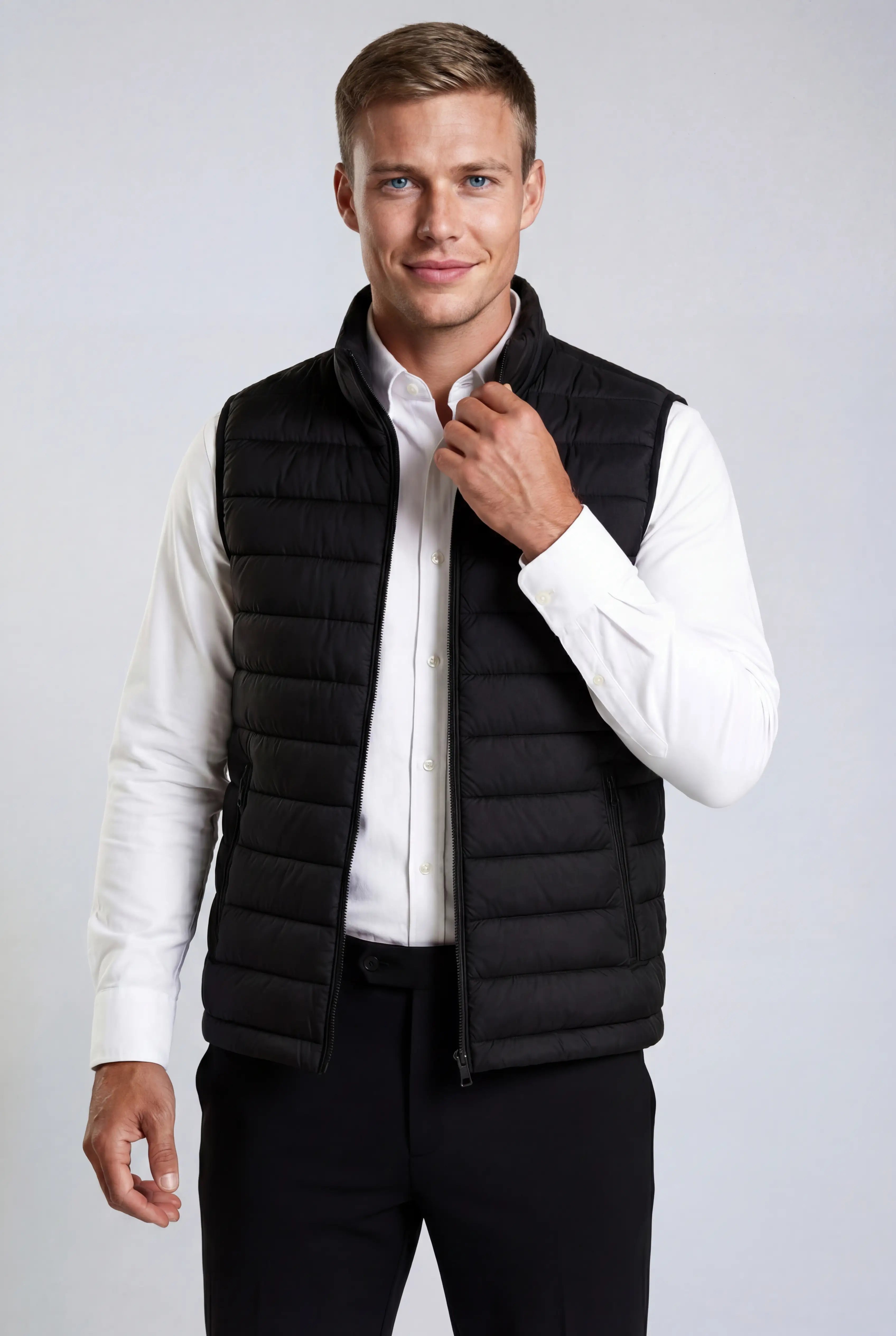 Premium Herre Sort Puffervest