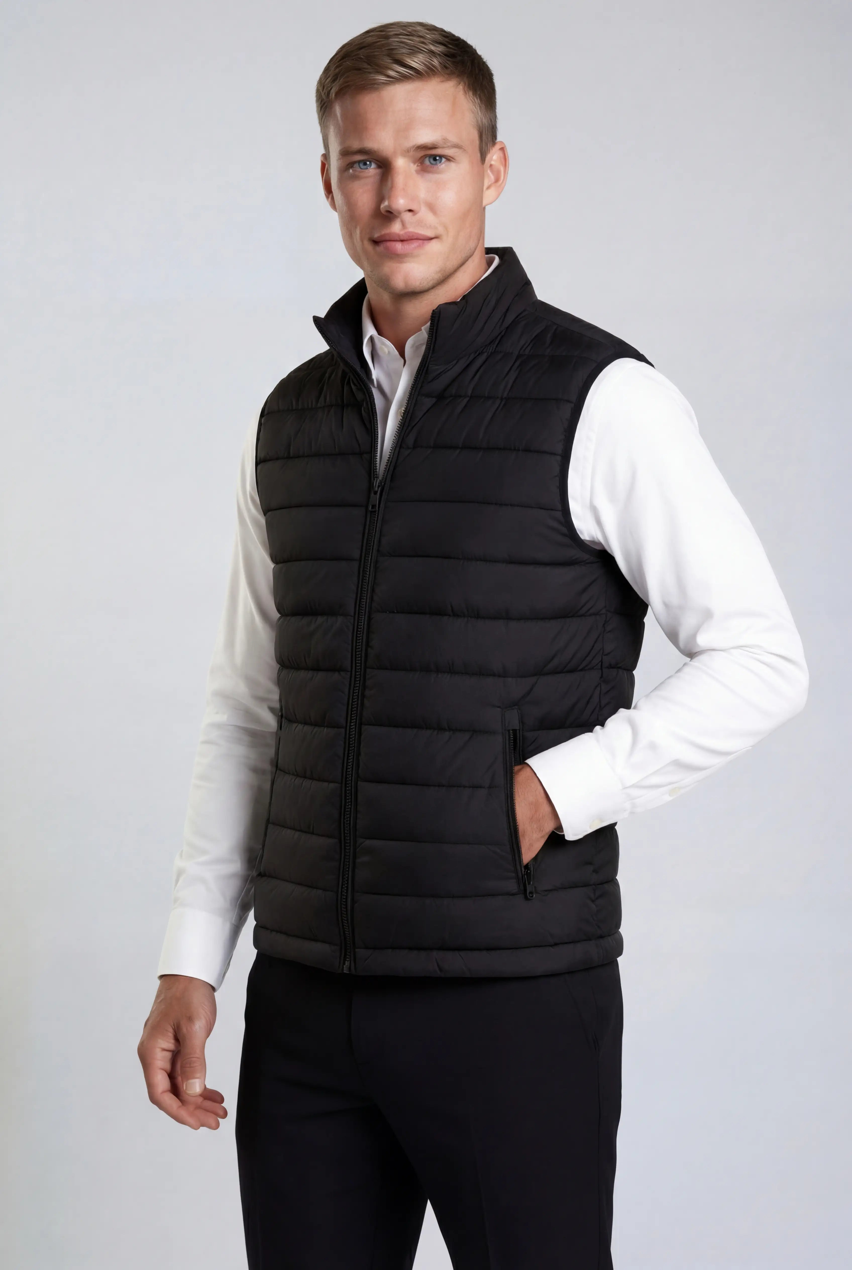 Premium Herre Sort Puffervest