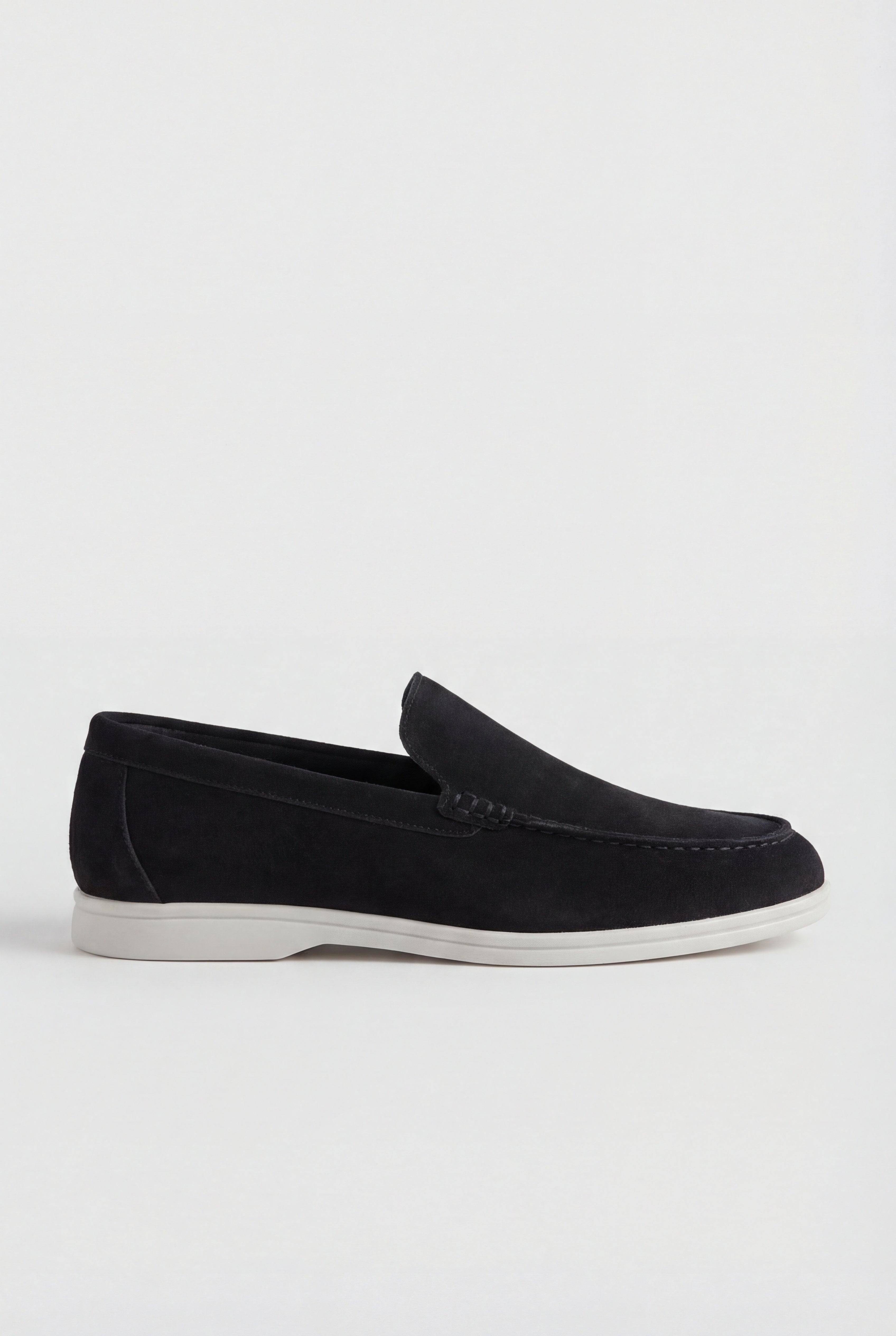 Casual Herre Loafers Slip-On – Sort PU med Ruskindslook