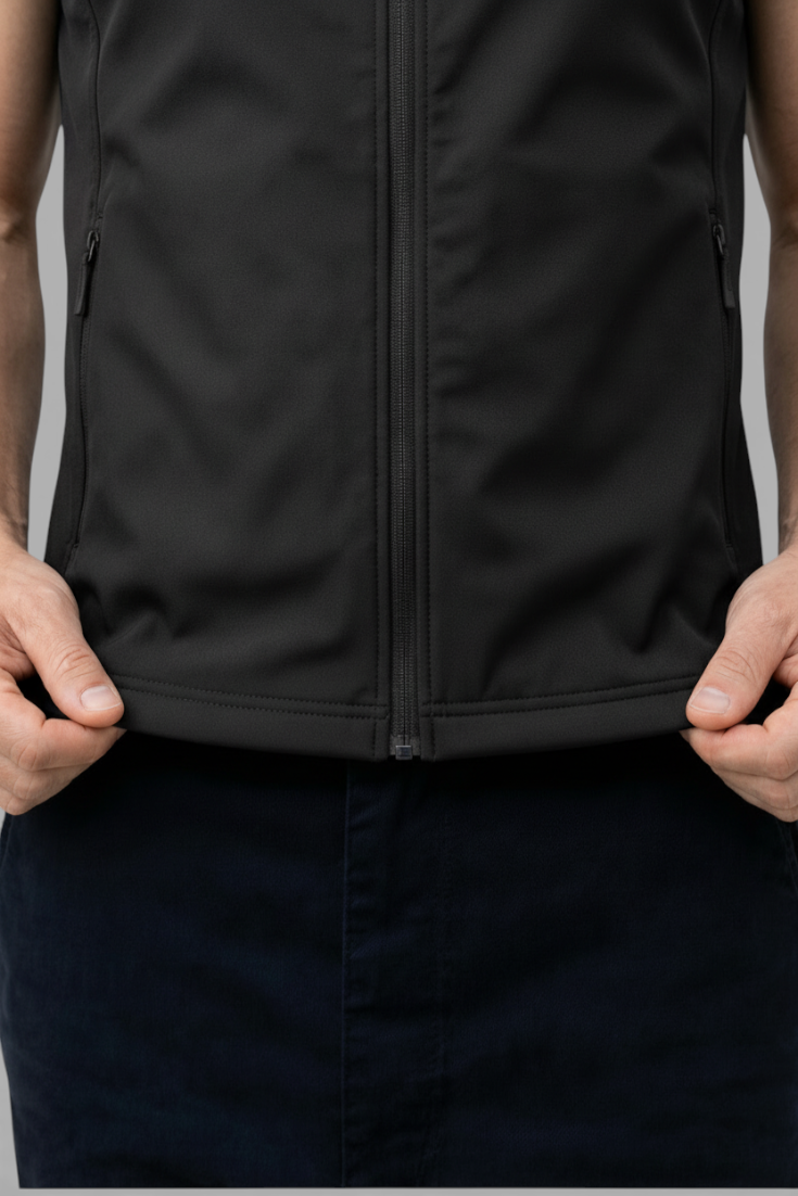 Komfortabel Herrevest i Stretch Fleece – Fuld Lynlås og Tidløst Design