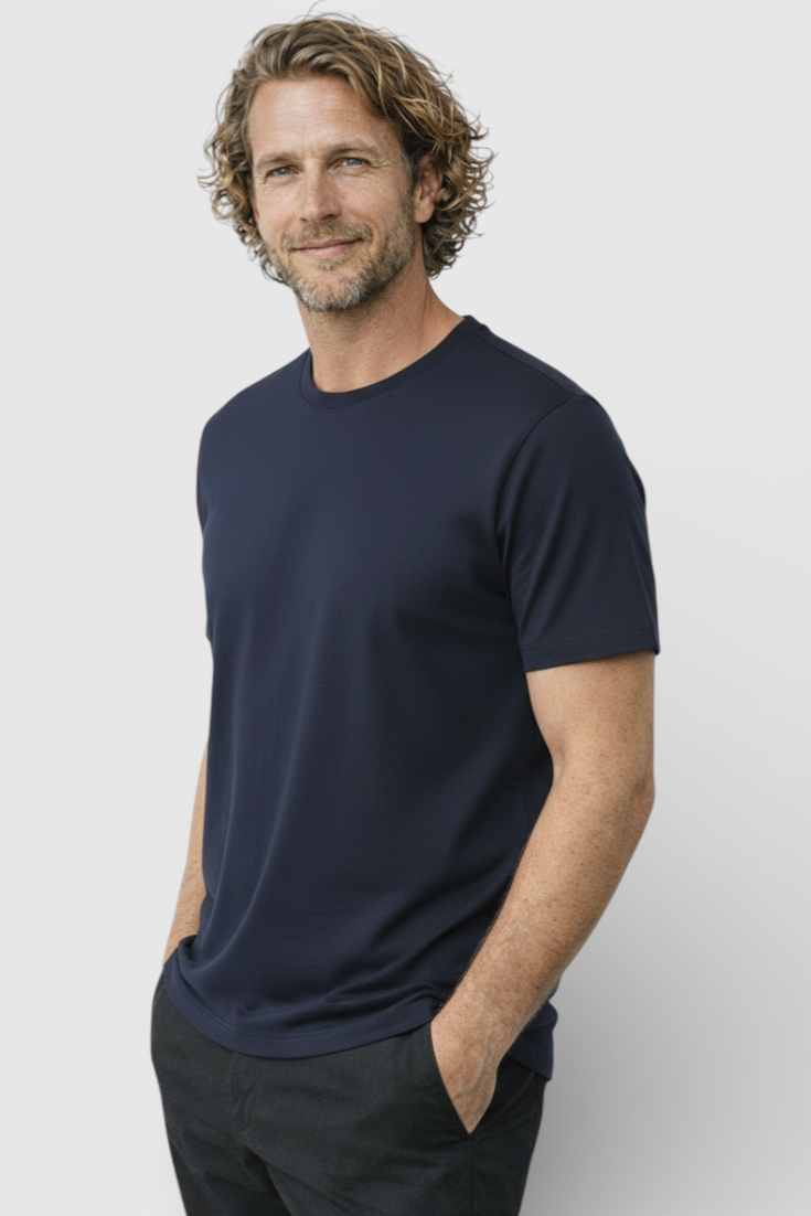Herre Slim-Fit T-Shirt i Marineblå