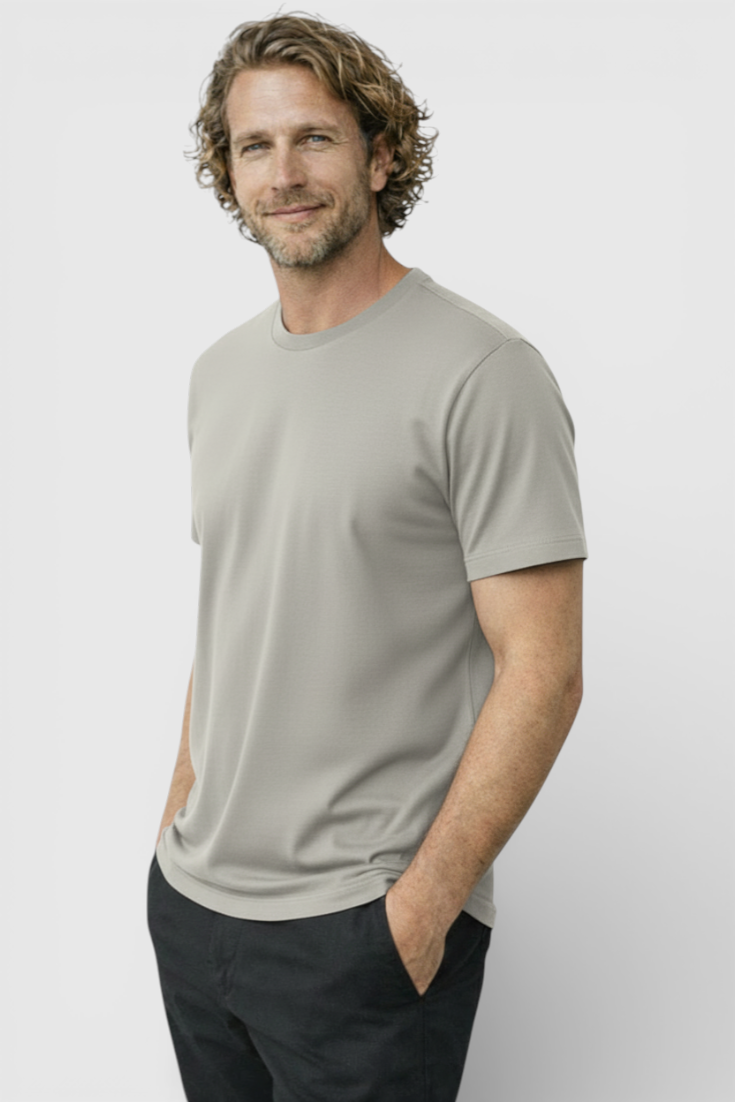 Herre Slim-Fit T-shirt i Grå