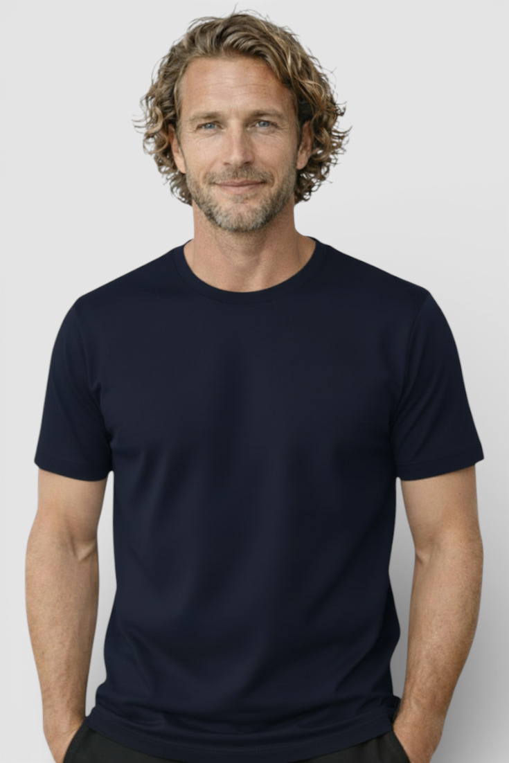 Herre Slim-Fit T-Shirt i Marineblå
