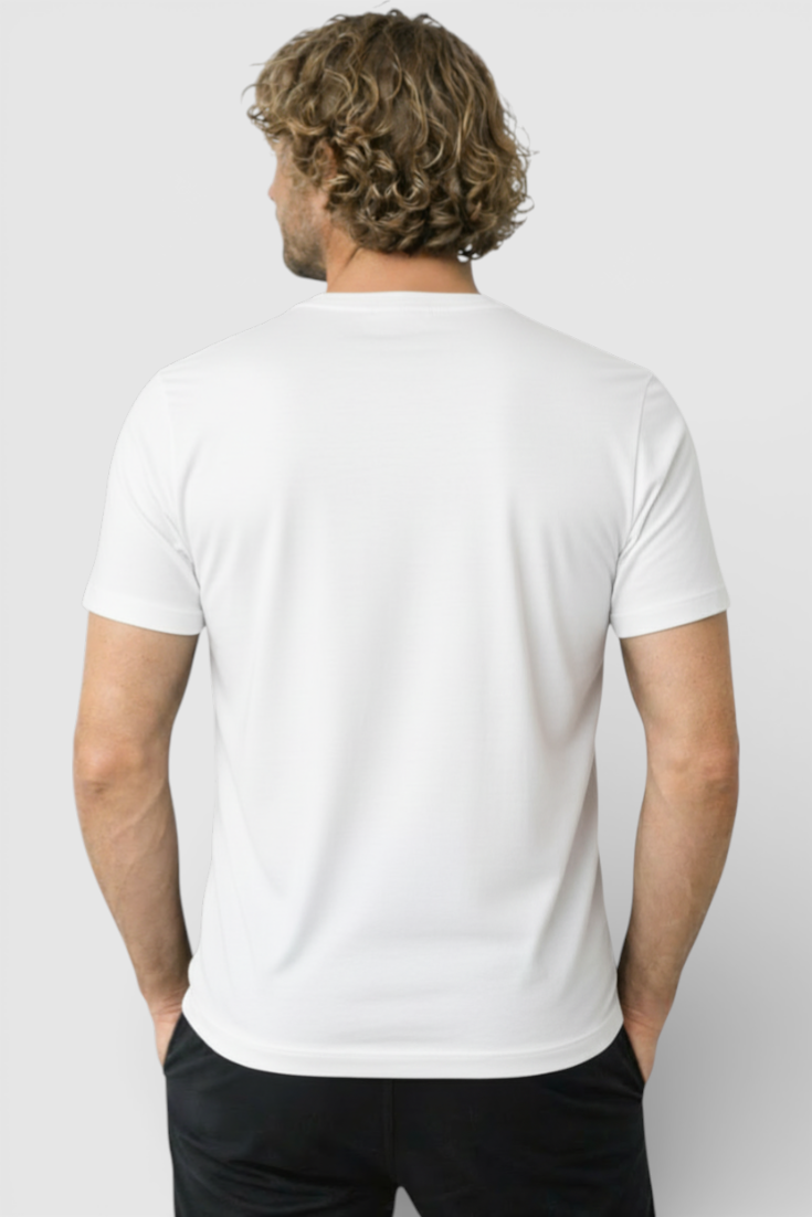 Hvid Slim-Fit T Shirt Herre til Mænd