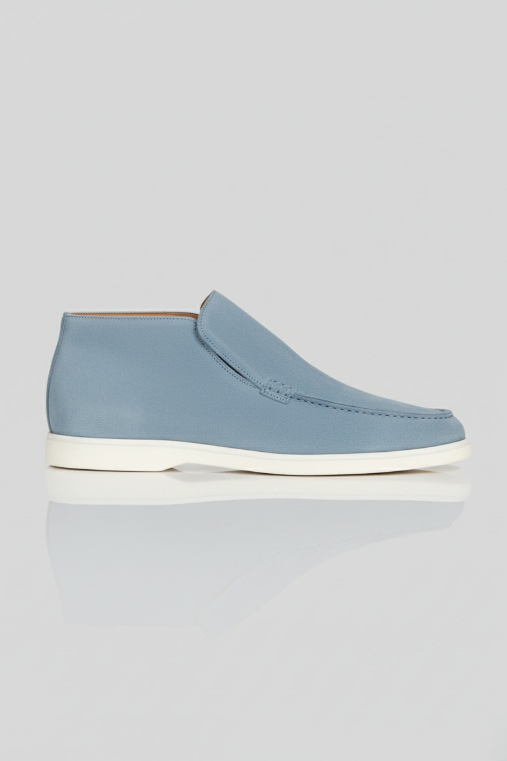 Herre Ruskinds Loafer Støvler – Slip-On Chukka Stil, Flad Hæl – Lyseblå - - Boots - Valmont Wear