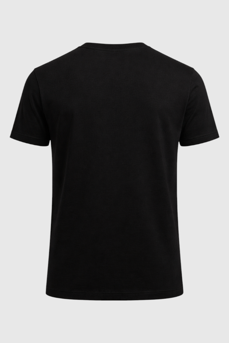 Herre Slim-Fit Merceriseret T-shirt i Sort