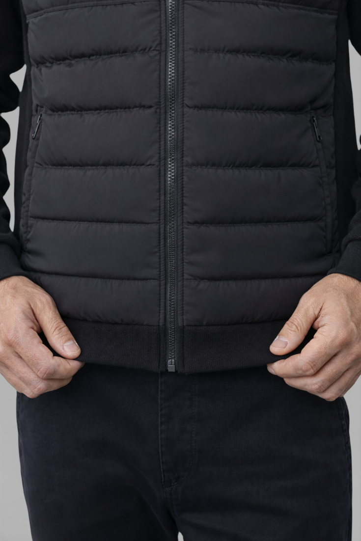 Løs pasform hættejakke med dun – Sort