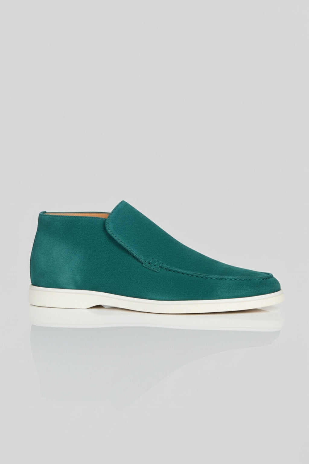 Herre Ruskinds Loafer Støvler – Slip-On Chukka Stil, Flad Hæl – Blågrøn - - Boots - Valmont Wear