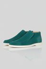 Herre Loafers i Blågrøn Ruskind – Komfortable Slip-On Mokkasiner - Blågrøn - Boots - Valmont Wear