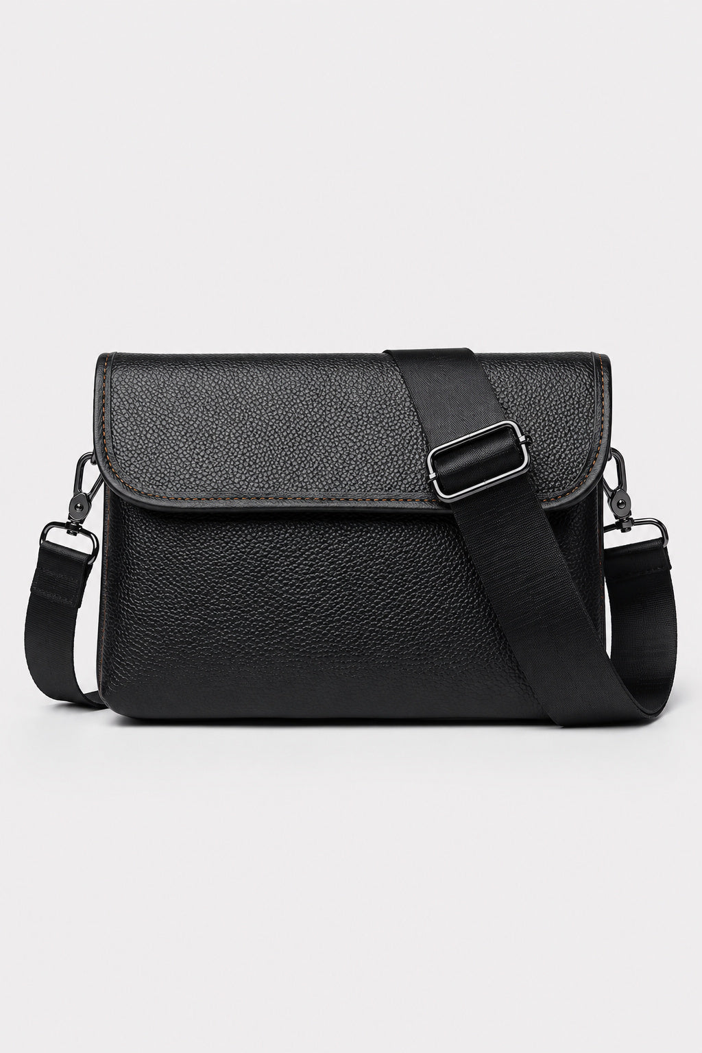 Sort crossbody-taske til mænd med justerbar rem - Sort - Taske - Valmont Wear