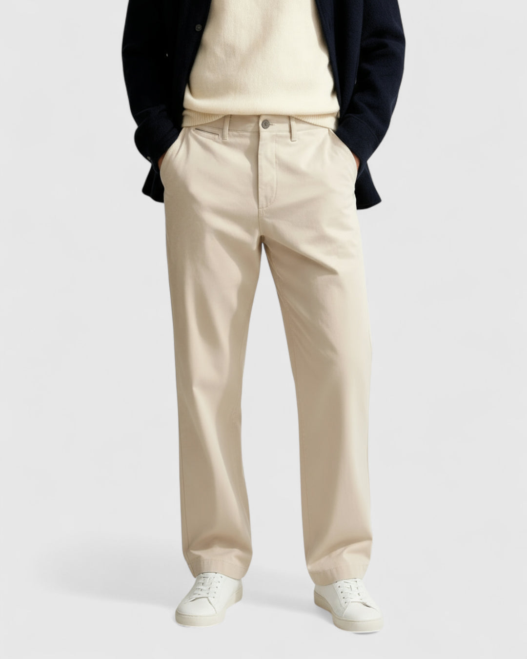 Herre Chinos i Sandy Beige – Løs Pasform - Sand - Chinos - Valmont Wear