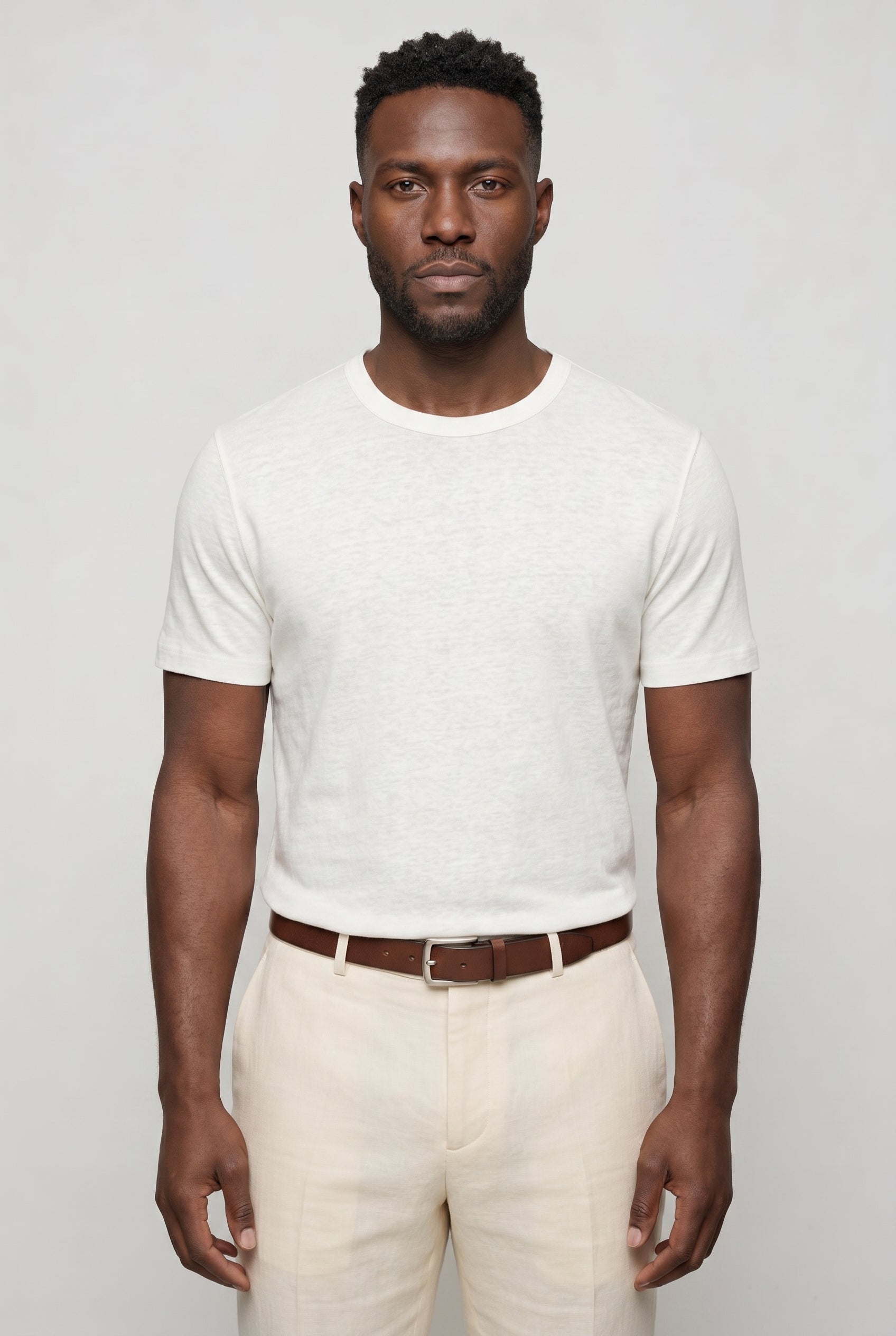 T-Shirt til Mænd - Hvid - Lin - Slim Fit - frame 1