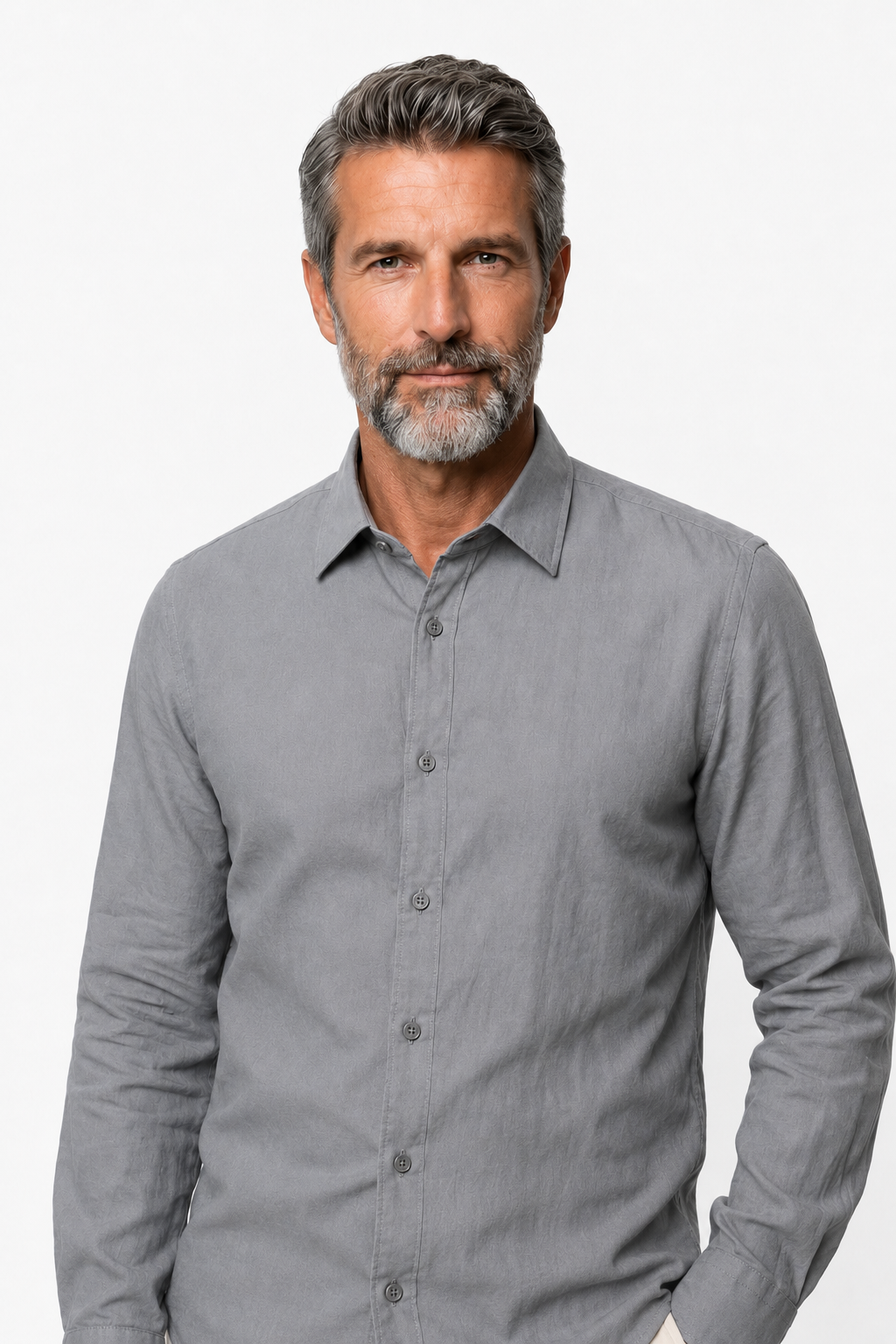 Linskjorte til Mænd - Antraciet - Lin - Regular Fit - - Linskjorte - Valmont Wear