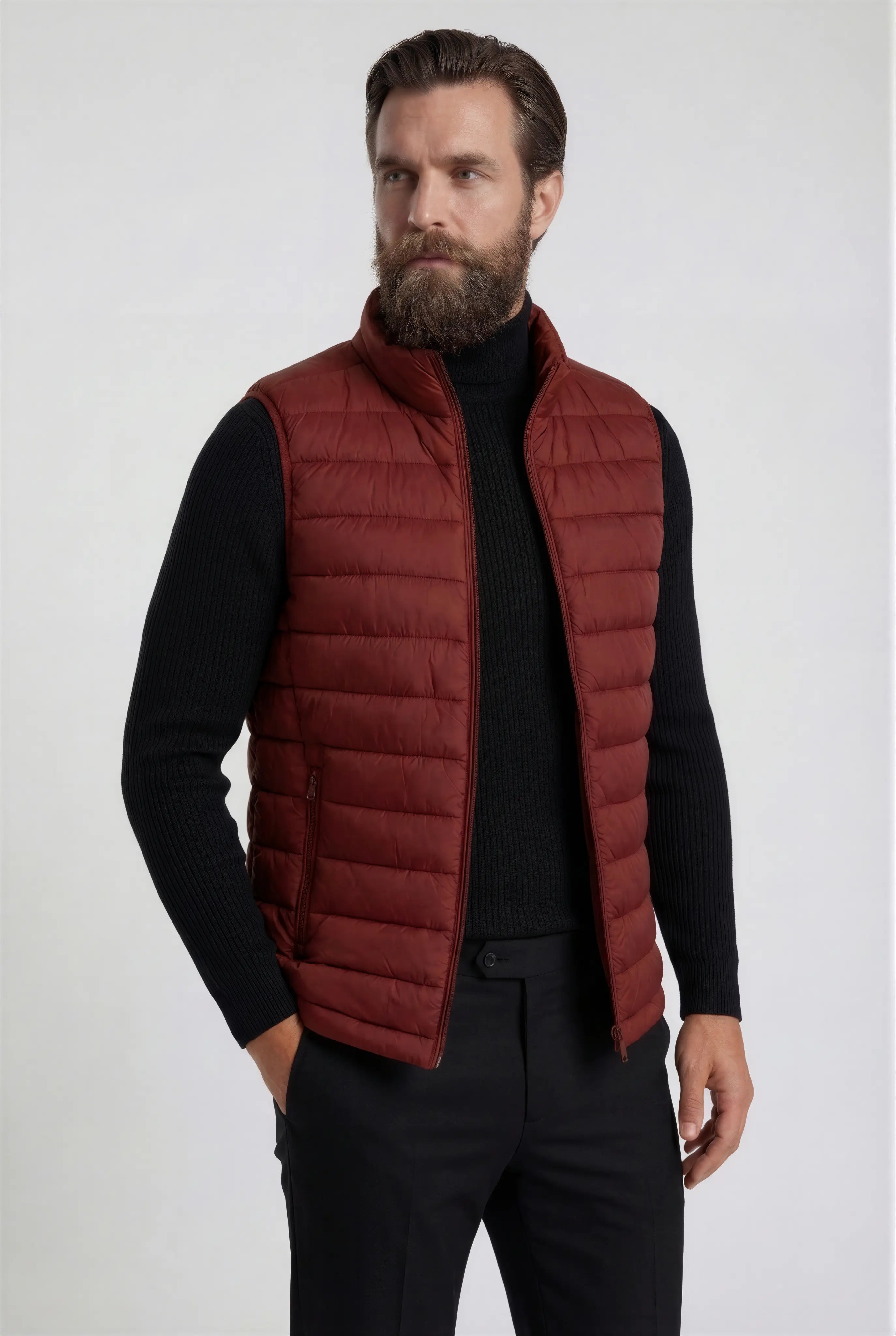 Premium Herre Murstensrød Puffervest