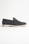Mørkegrå Ruskind Penny Loafers til Mænd – Håndlavede Italienske Herresko - Koksgrå - Shoes - Valmont Wear