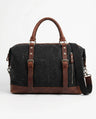 Vintage Weekendtaske i Sort - Canvas med Fuldnarvet Læder til Mænd - - Taske - Valmont Wear