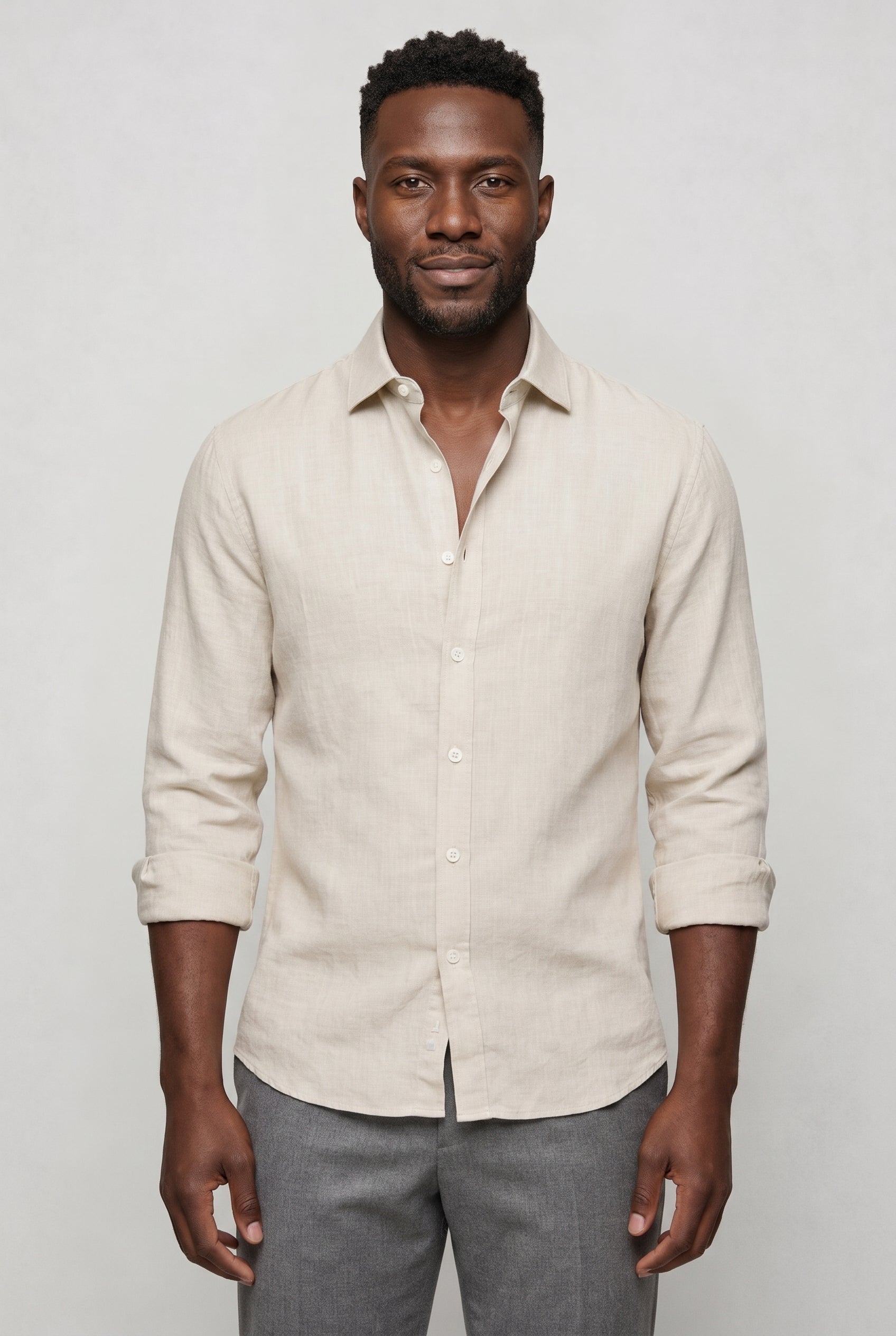 Valmont Wear beige hør skjorte premium linnen image 1