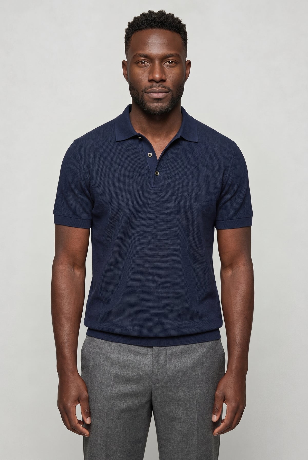 Valmont Wear marineblå hør polo premium pique image 1