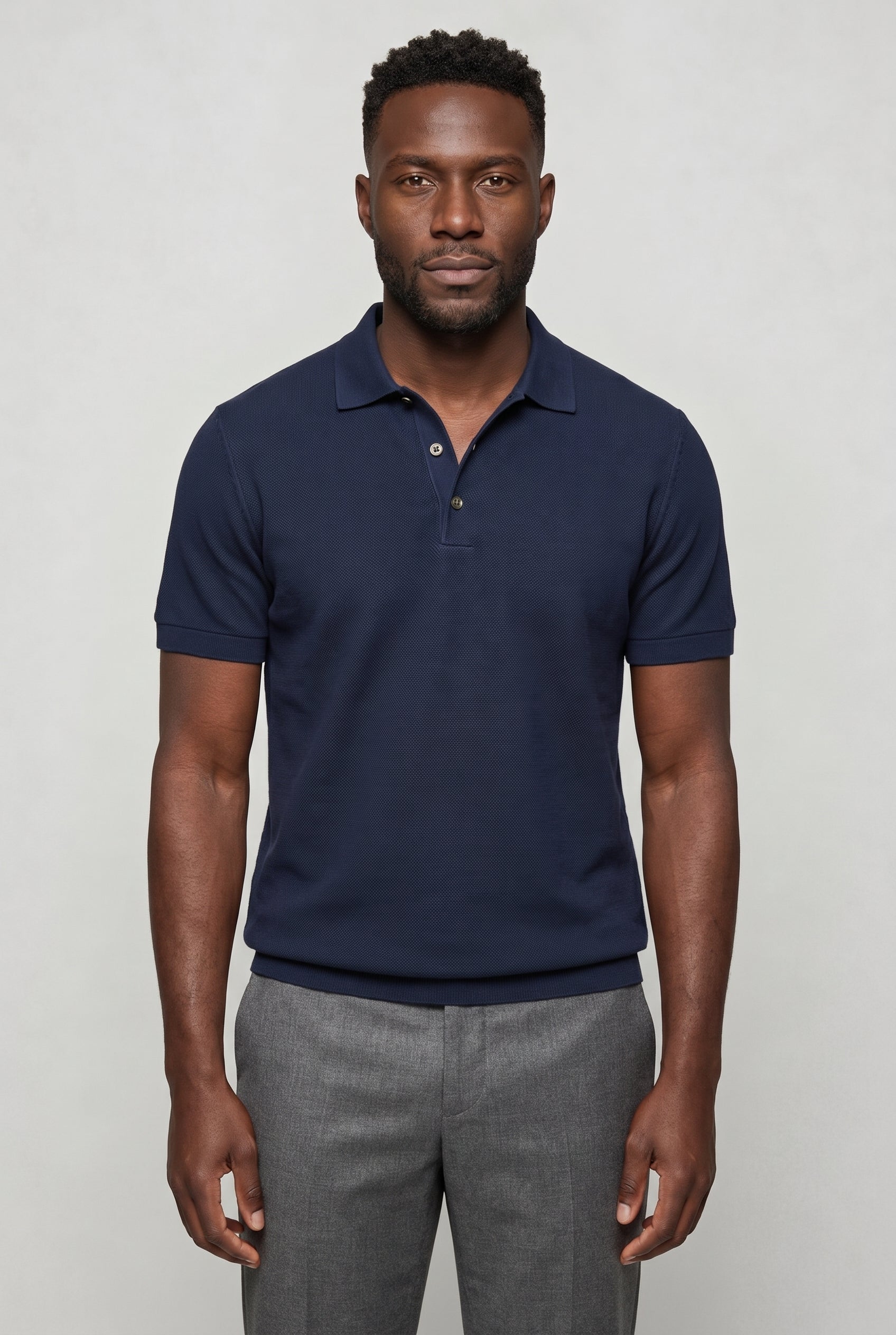 Valmont Wear marineblå hør polo premium pique image 1