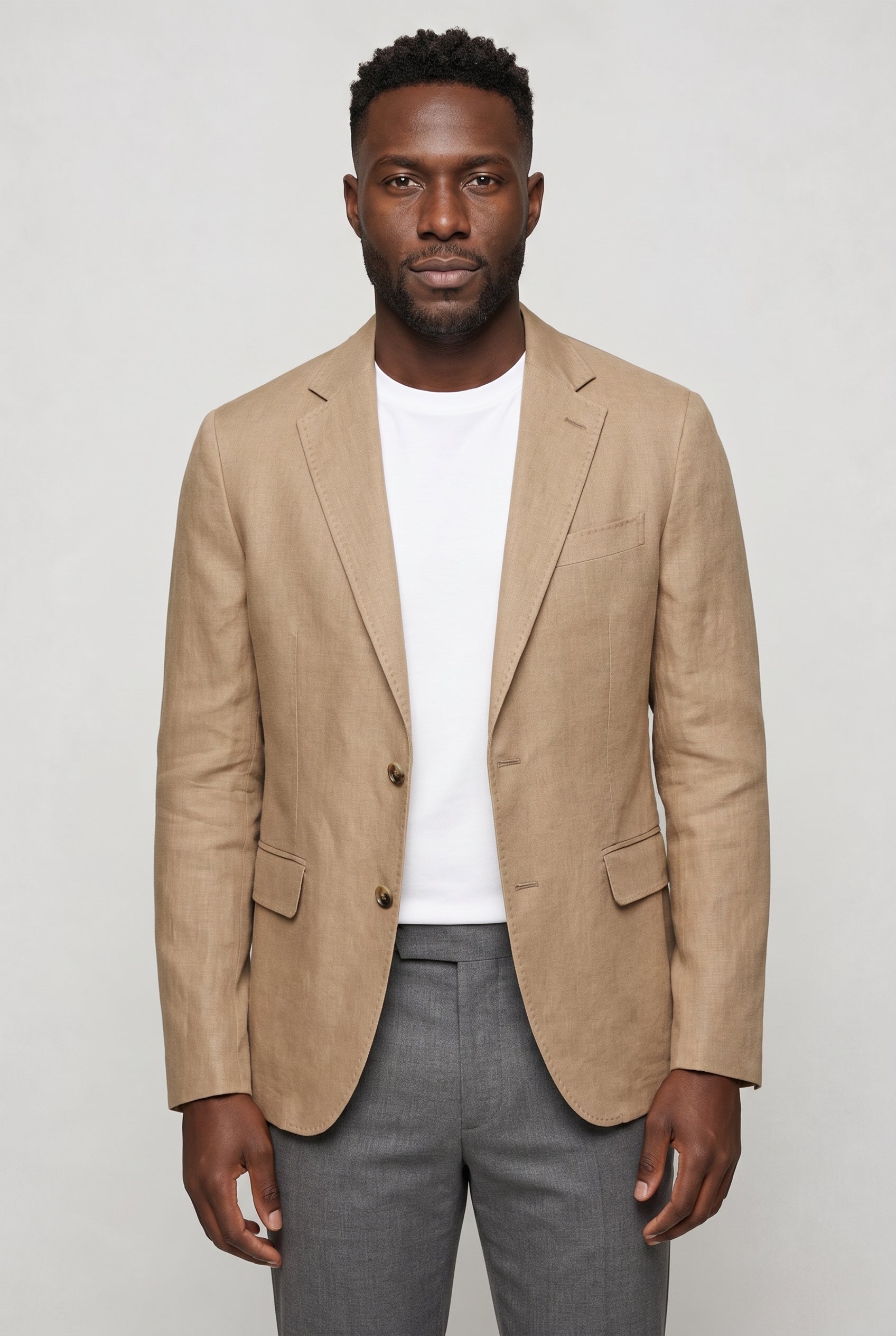 Valmont Wear beige hør blazer ustruktureret premium linnen image 1