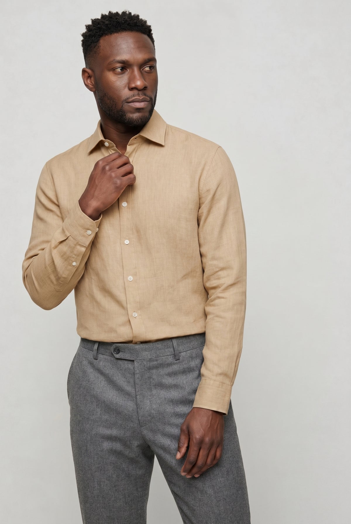 Valmont Wear beige hør skjorte premium linnen image 2
