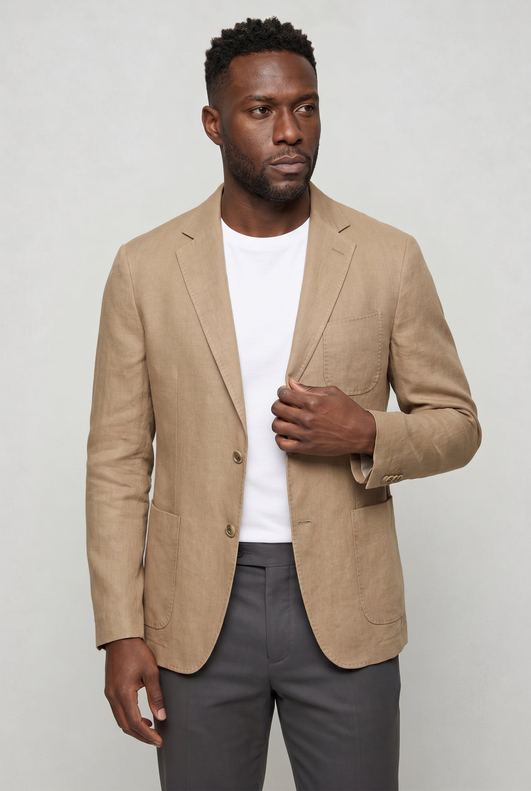 Valmont Wear beige hør blazer ustruktureret premium linnen image 2