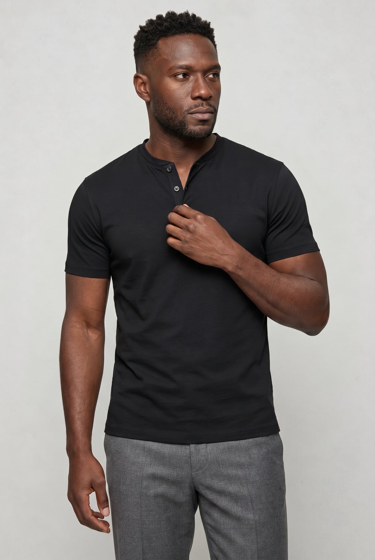Valmont Wear sort henley t-shirt premium bomuld-modal image 2