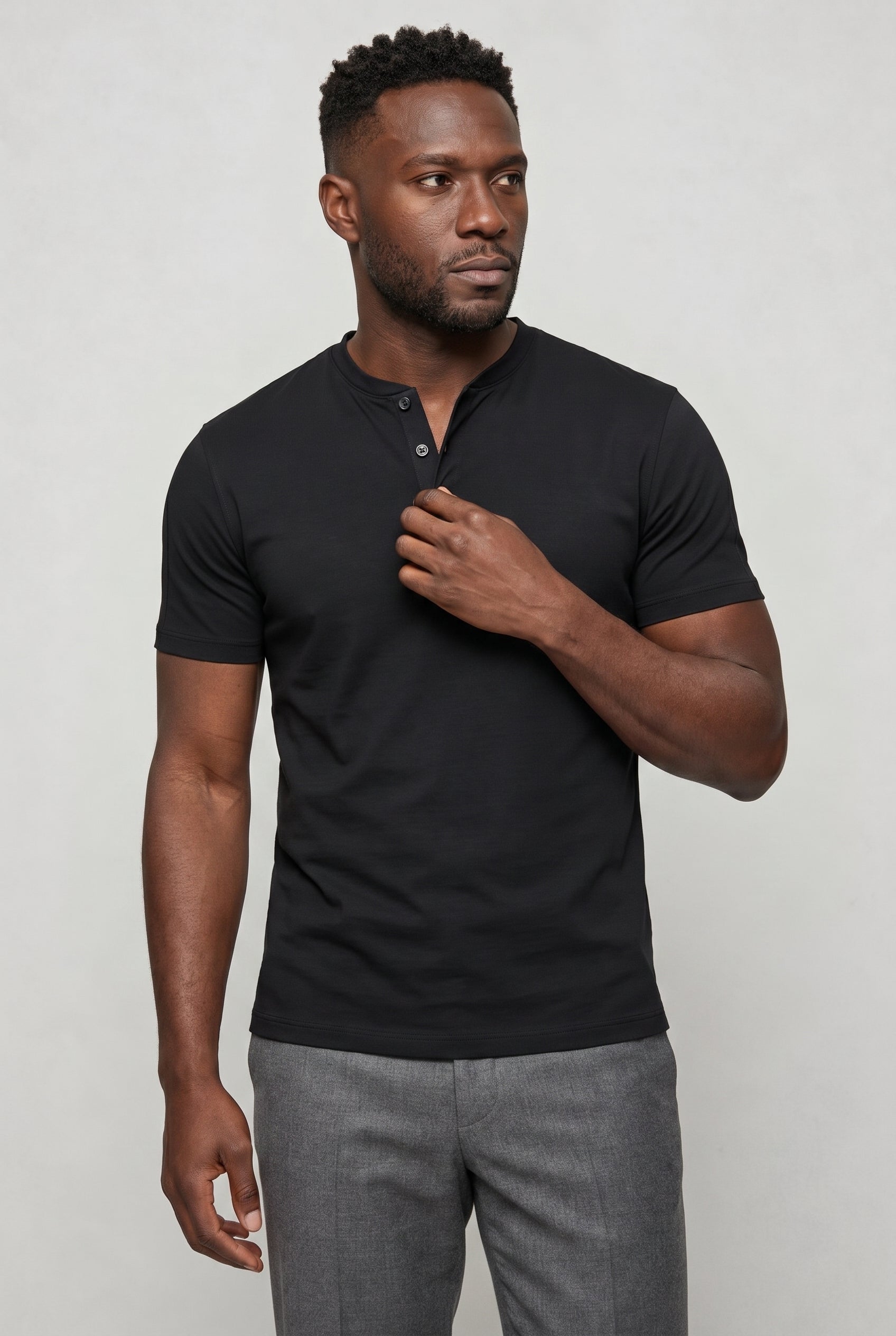 Valmont Wear sort henley t-shirt premium bomuld-modal image 2