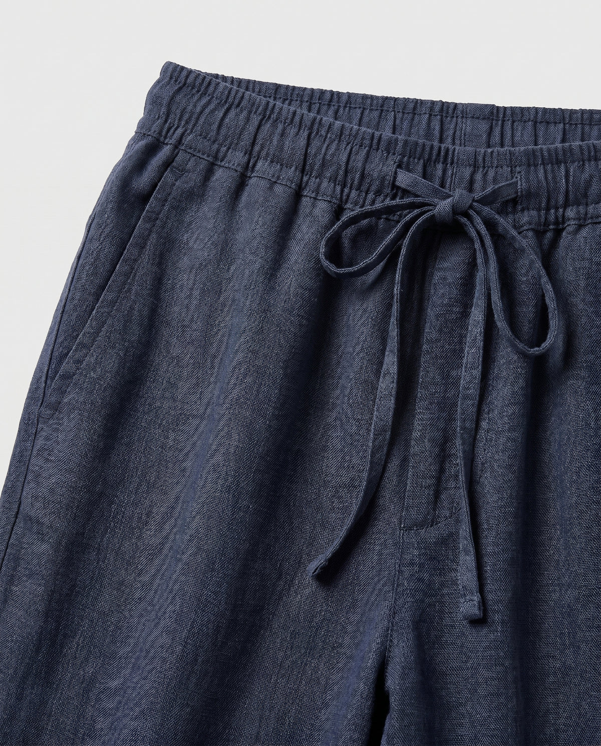 Herrebukser i linned-look marineblå — Valmont Wear