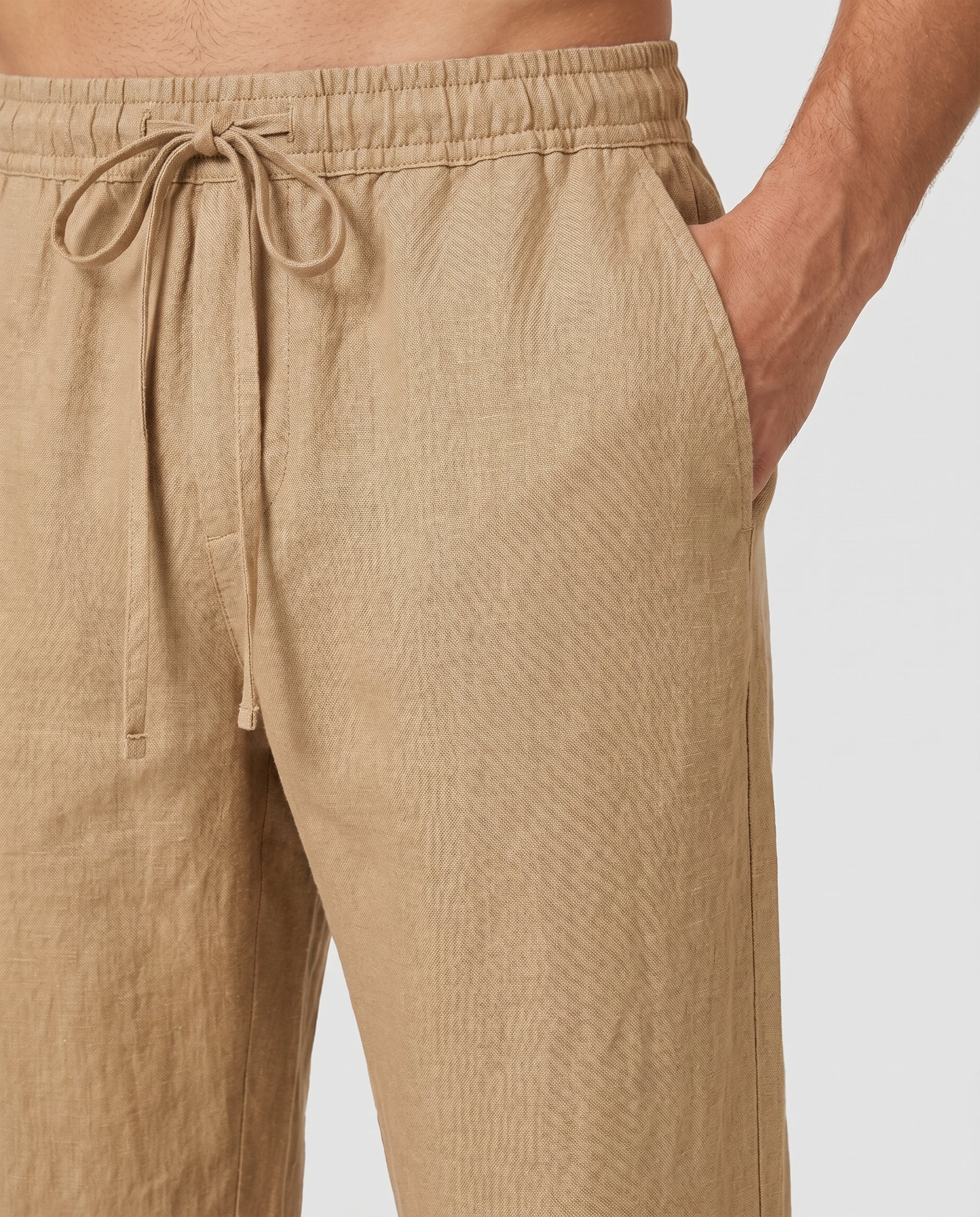 Herrebukser linned-look sand - Valmont Wear
