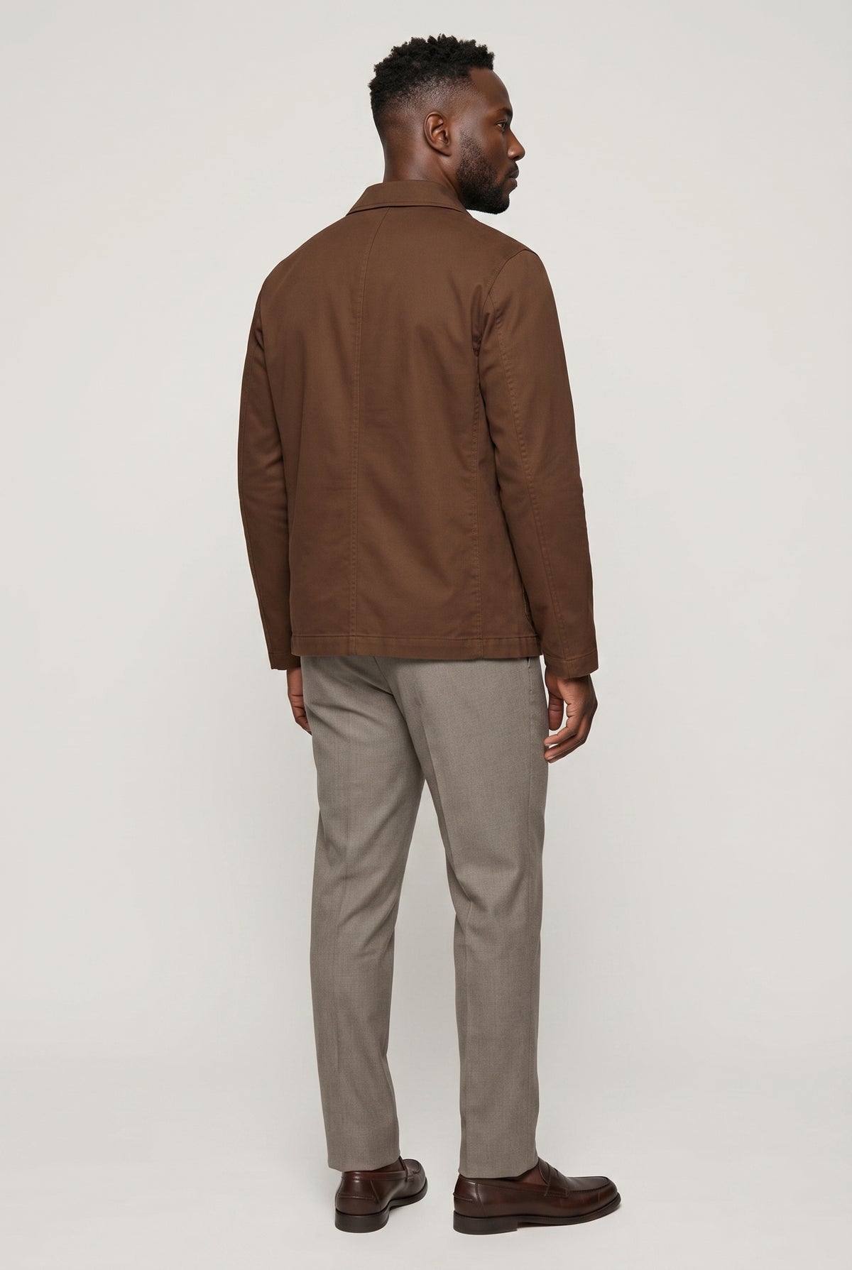 Pánská bunda kávově hnědá – twill, košilová bunda (overshirt), bavlna, prémiová kvalita
