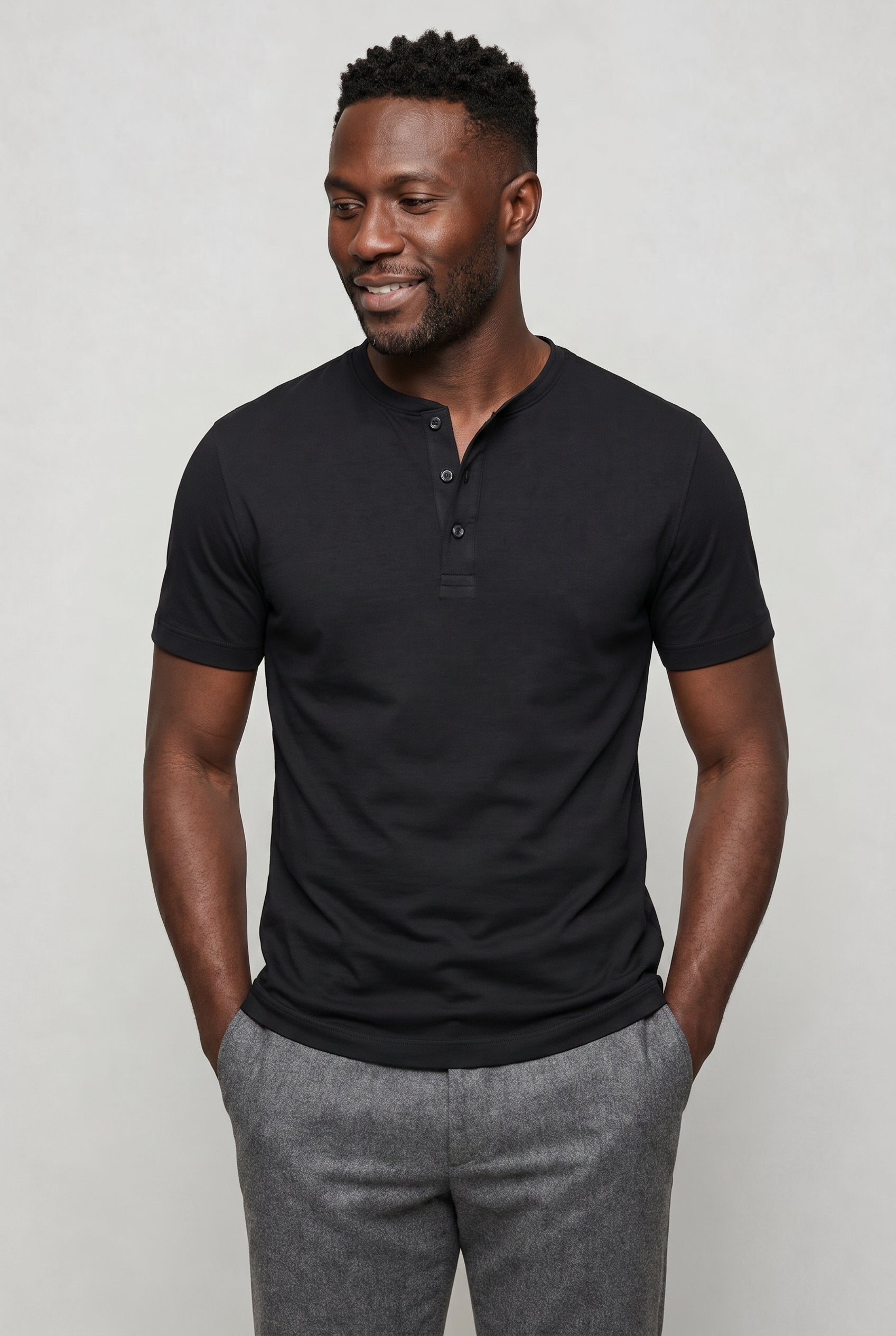 Valmont Wear sort henley t-shirt premium bomuld-modal image 3