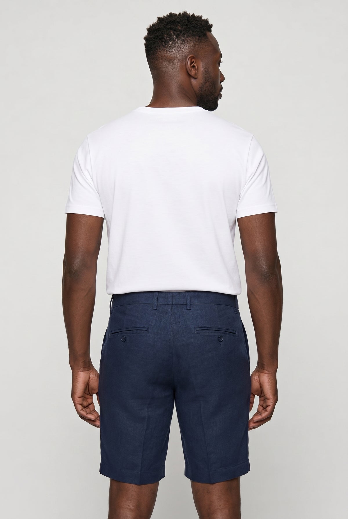 Valmont Wear marineblå hør shorts premium linnen image 4