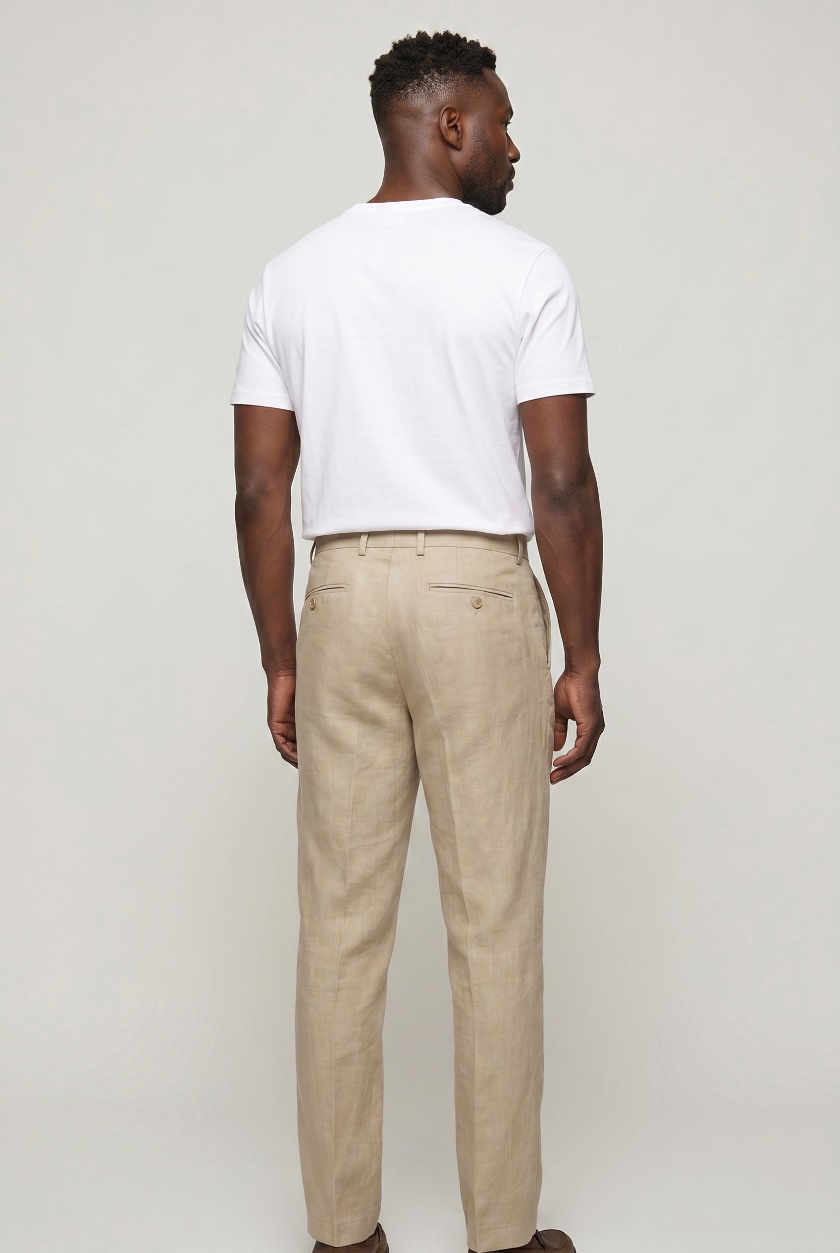 Valmont Wear stenfarvet hør bukser back view image 4