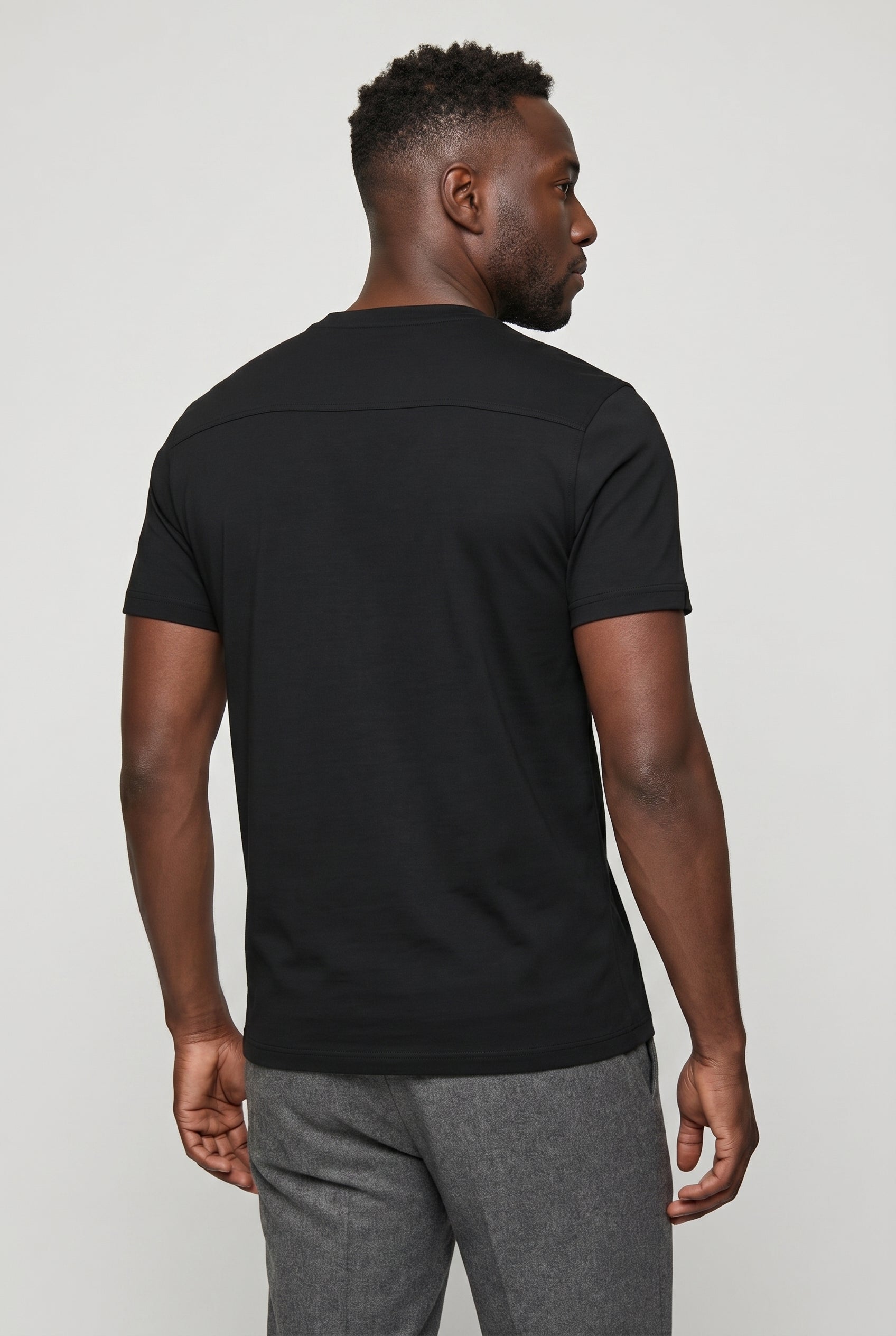 Valmont Wear sort henley t-shirt premium bomuld-modal image 4