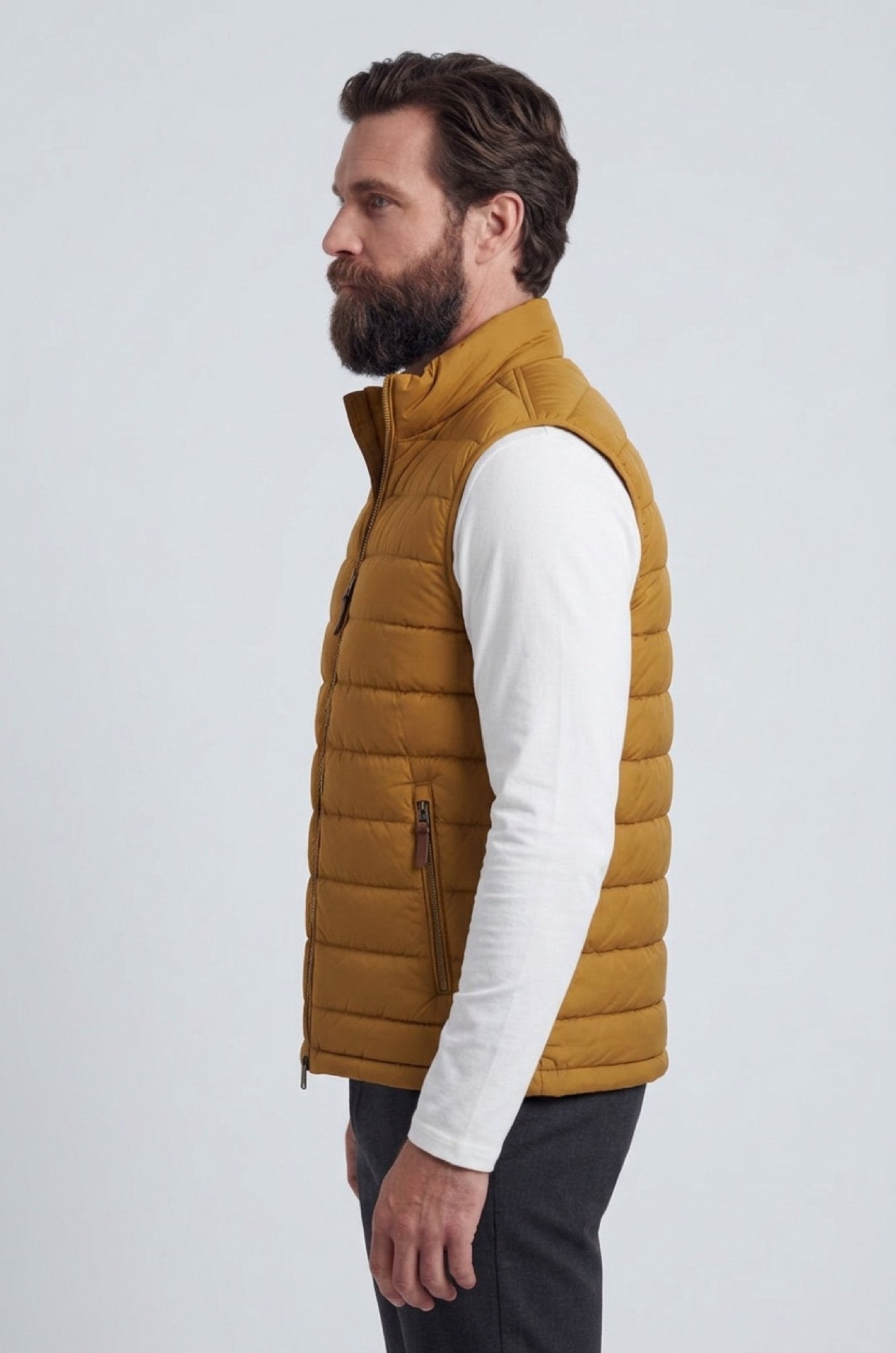 Premium Herre Gurkemeje Puffervest - 04 side view