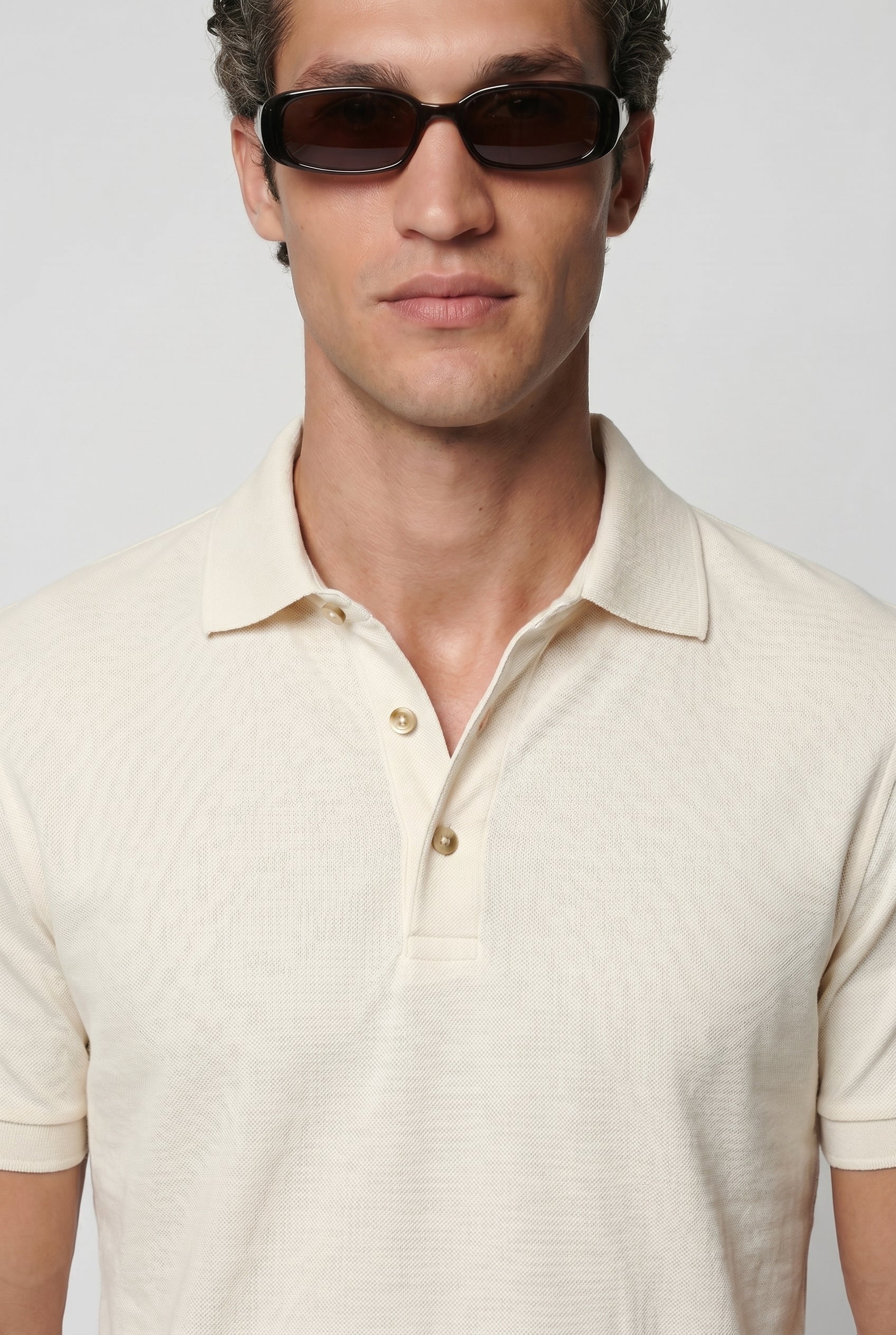 Valmont Wear off-white hor polo italian summer collar detail