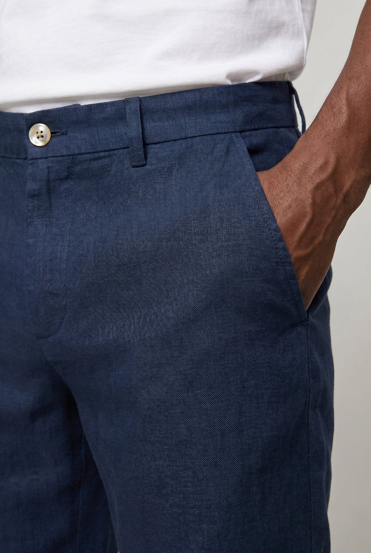 Valmont Wear marineblå hør shorts premium linnen image 5