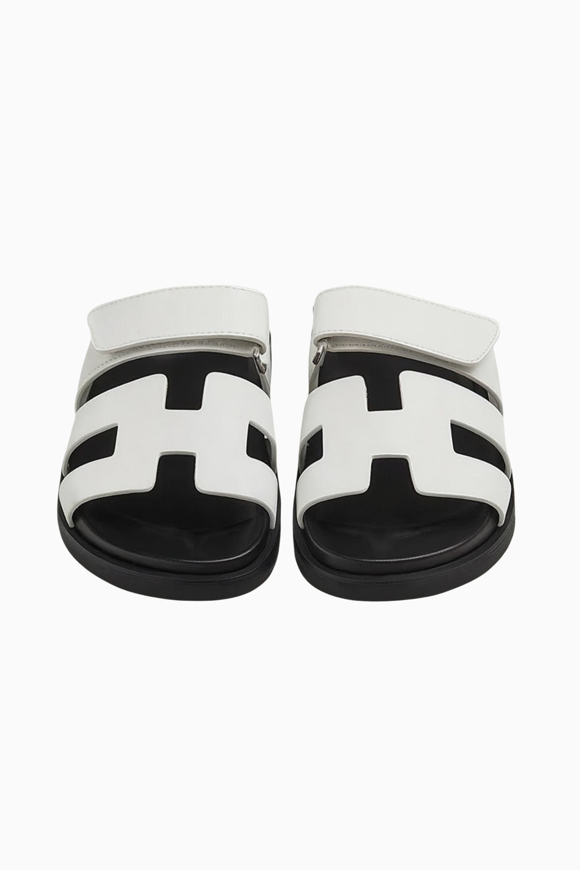 Herresandaler i Hvid Læder - H-Cut Tidløst Design