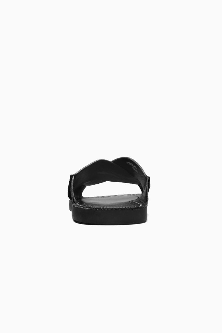 Herresandaler i Sort Læder - Krydsrem Design med Komfort