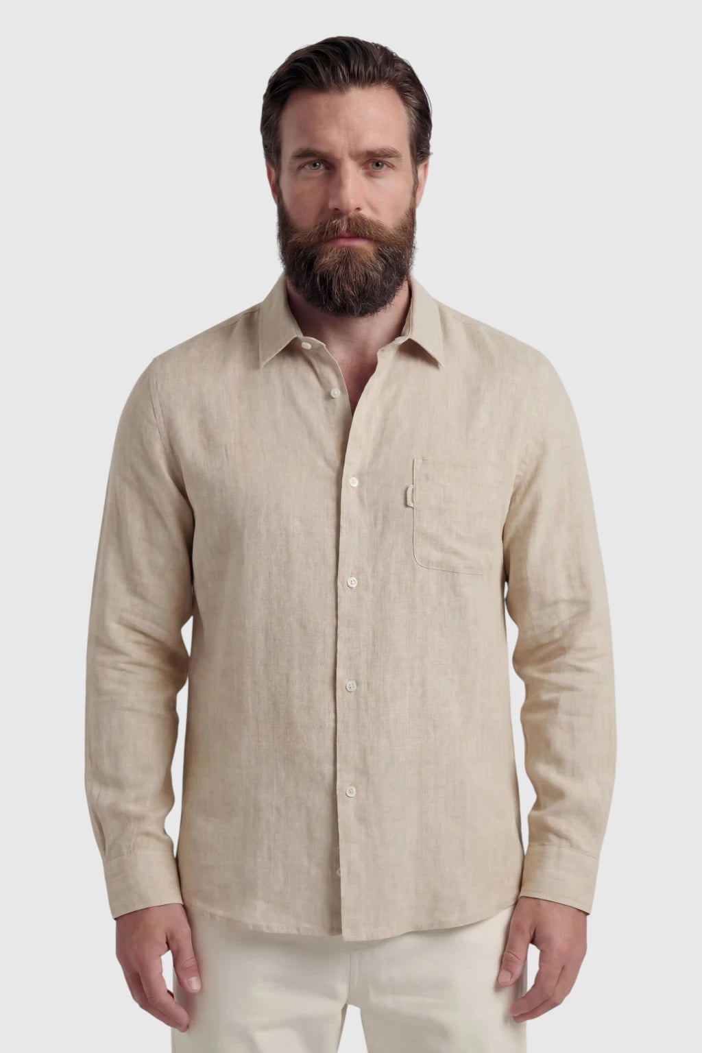 Monaco Summer Shirt - Sand - Linskjorte - Valmont Wear