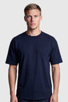 T-Shirt til Mænd - Marineblå - Bomuld - Åndbar Kortærmet Rund Hals - Marineblå - Herre T-shirts - Valmont Wear
