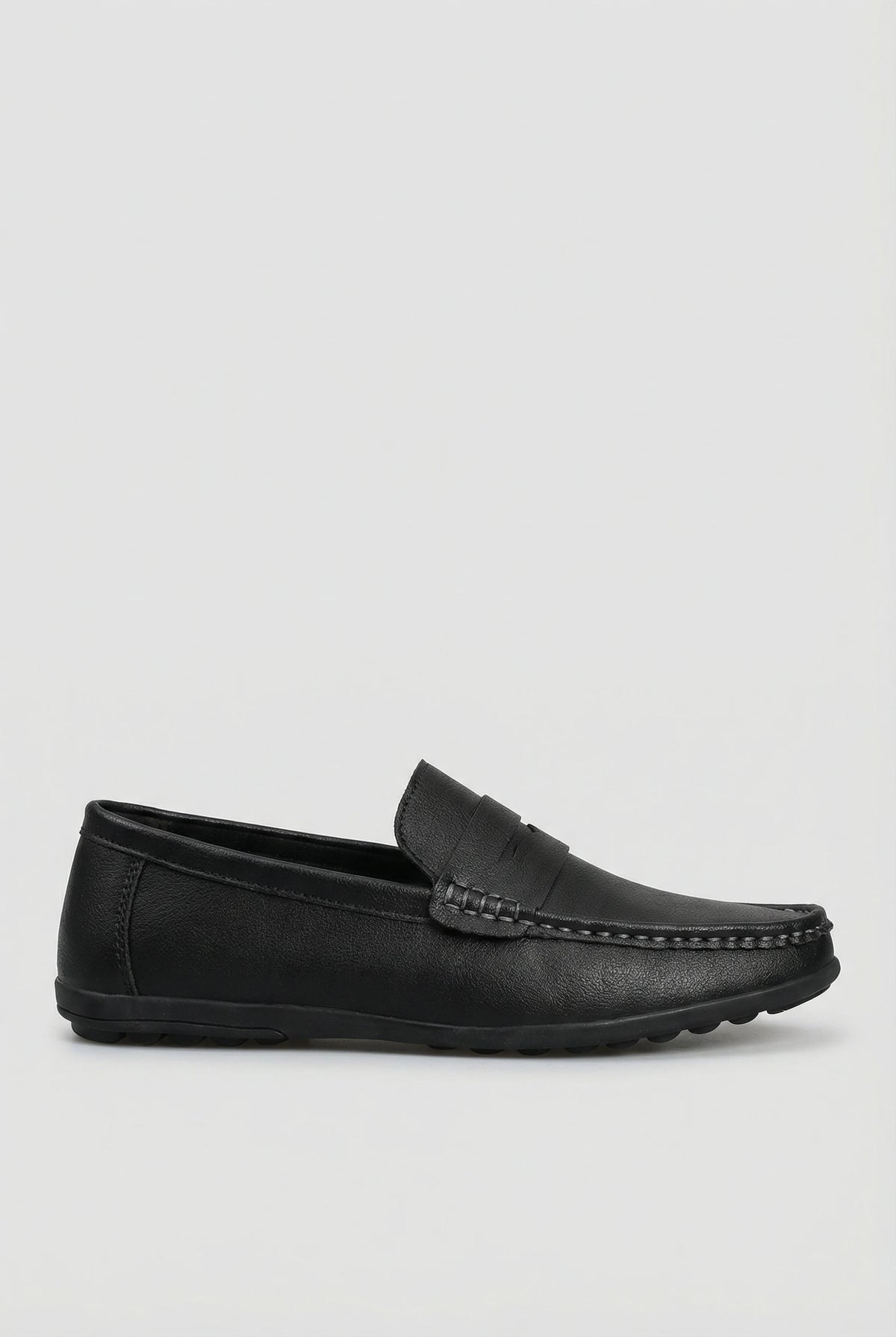 Sorte slip-on penny loafers til mænd med gummisål - Loafers - Valmont Wear