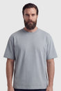 T-shirt uomo grigio ferro in cotone, girocollo, maniche corte, traspirante