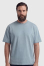 T-Shirt für Herren in Nebelblau aus Baumwolle – Atmungsaktiv, Rundhalsausschnitt, Kurze Ärmel